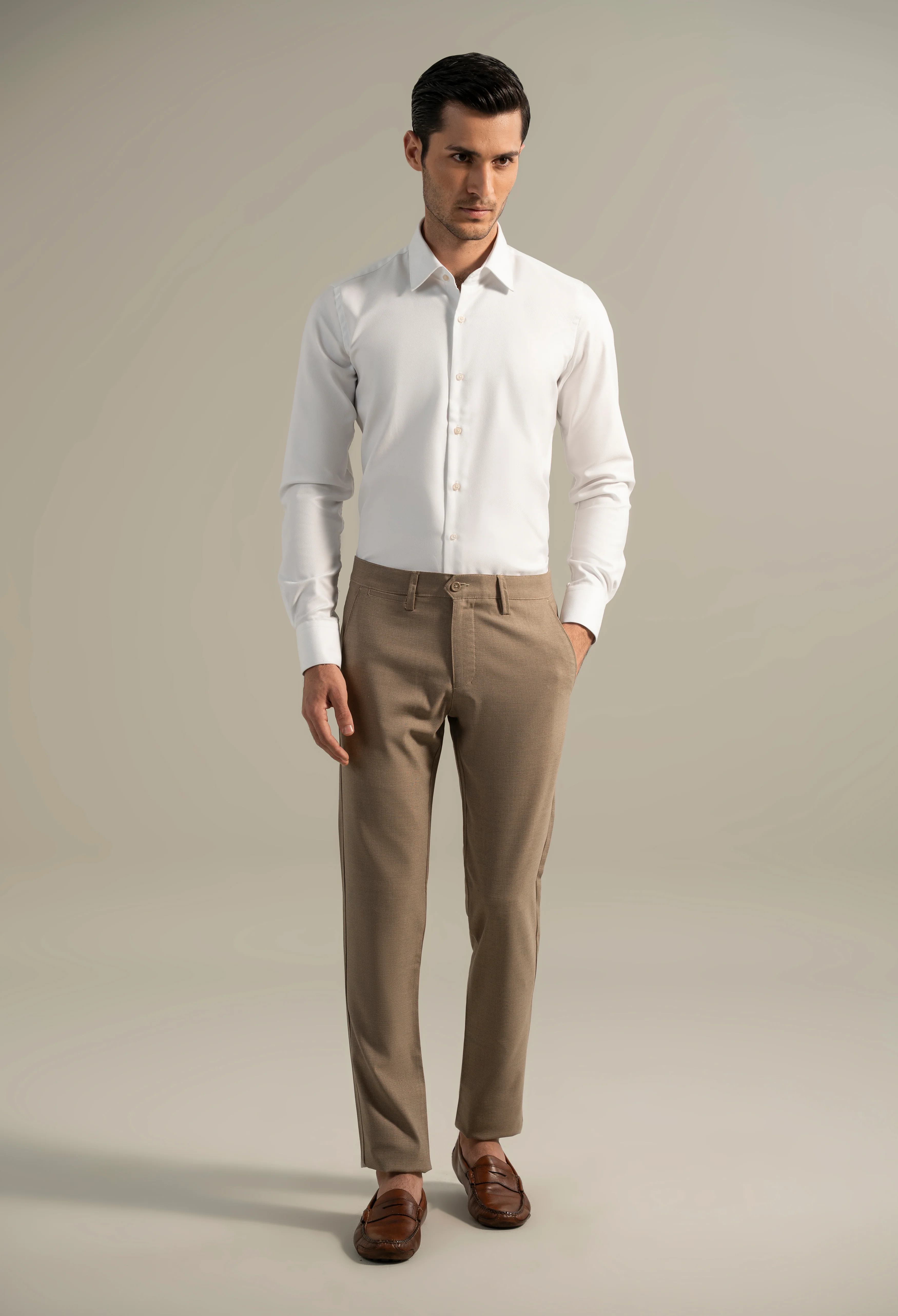 Antique White Twill Formal Shirt - Image 4