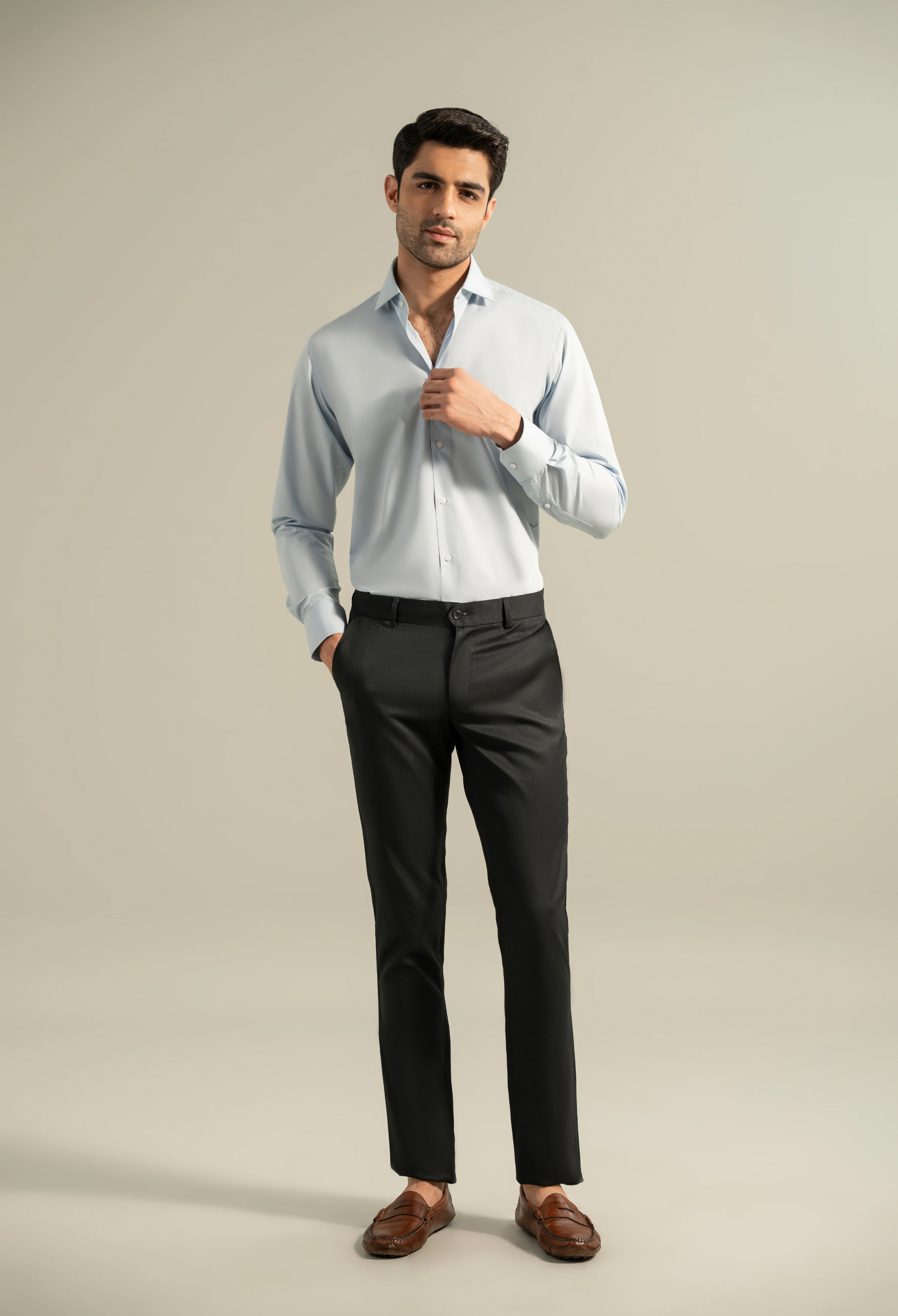 Aquamarine Blue Lavender Formal Shirt - Image 5