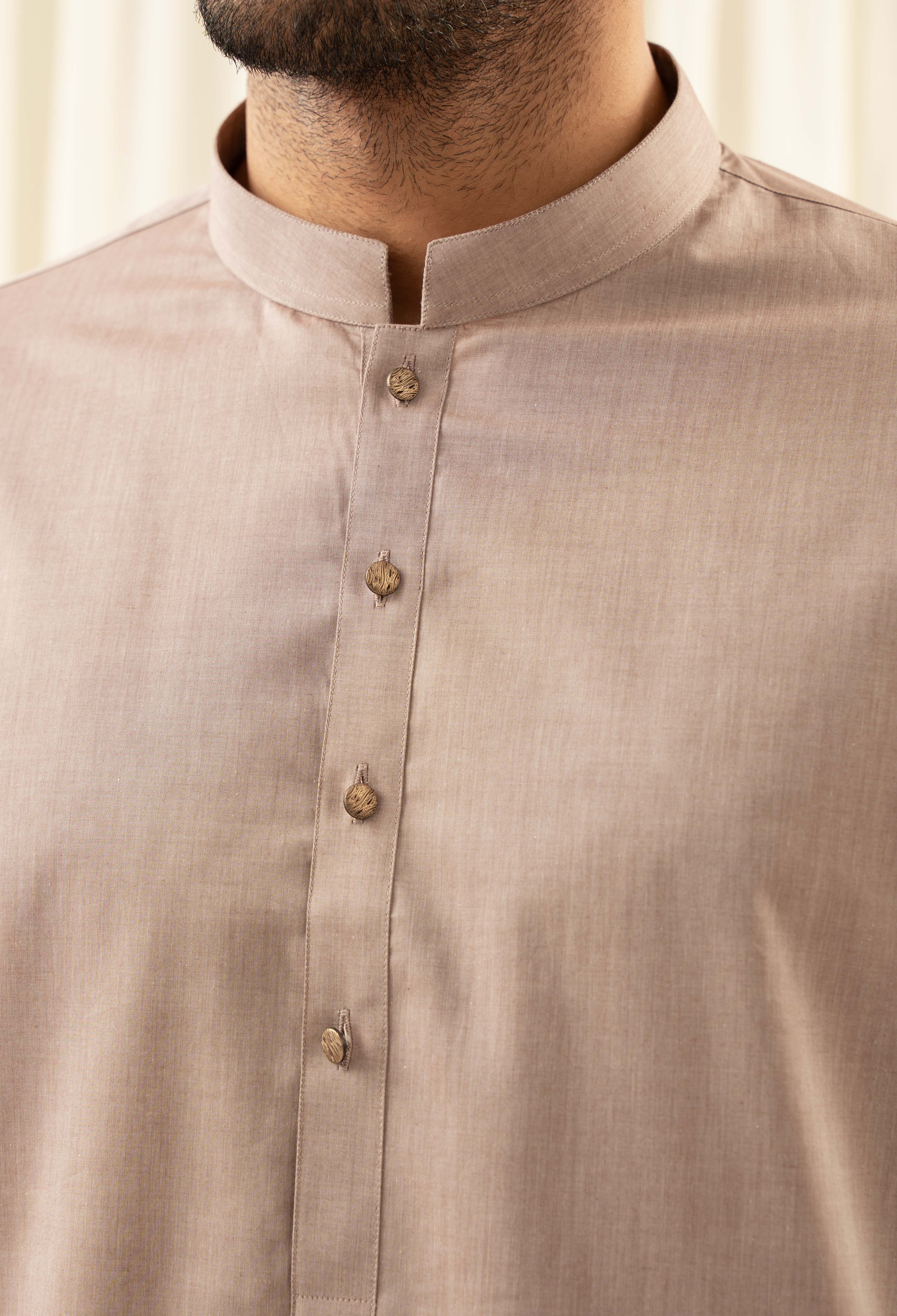 Ash Brown Cotton Kurta Pajama (GPS-000122) - Image 3