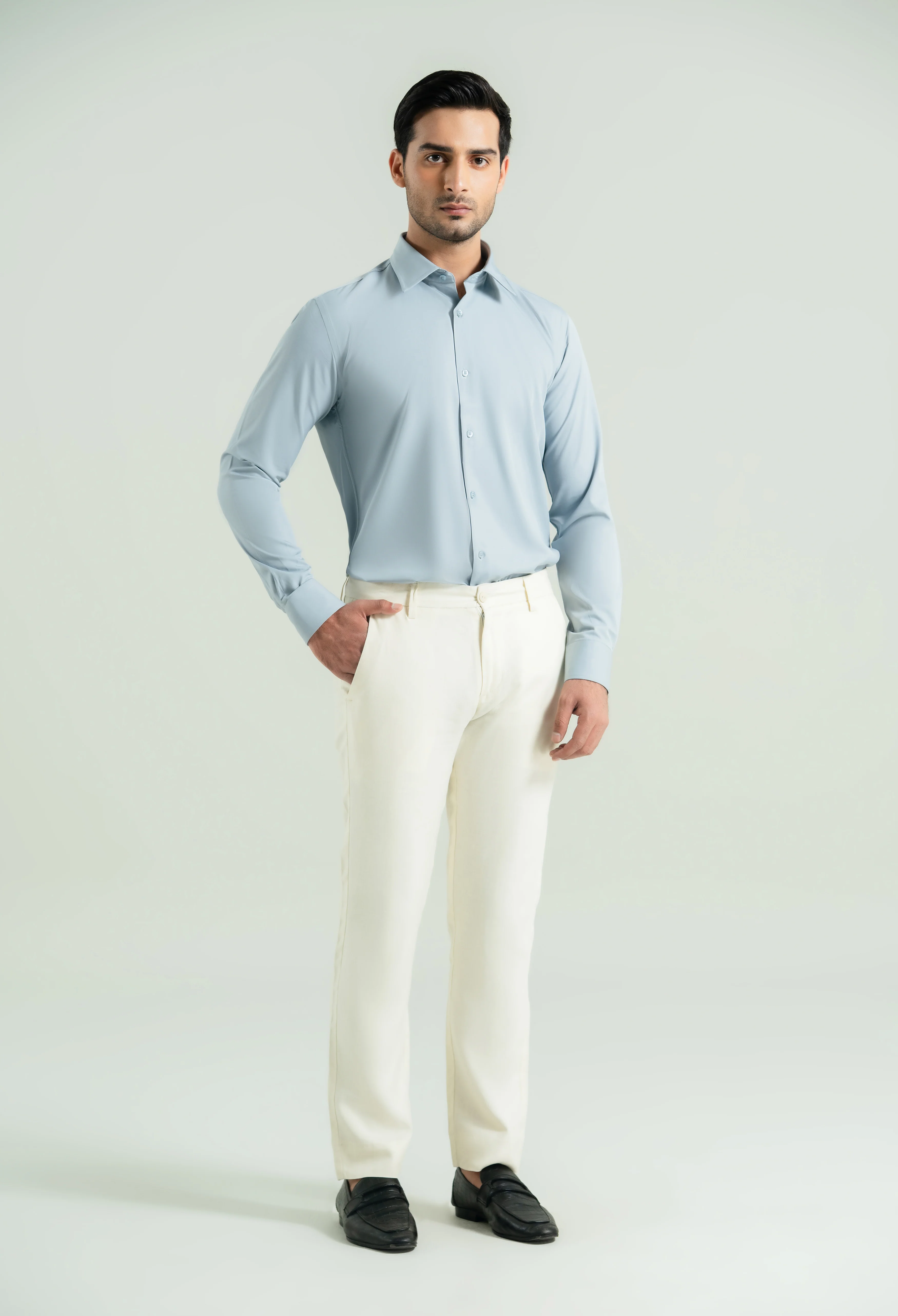 Ash Grey Semi Formal Shirt - Image 5