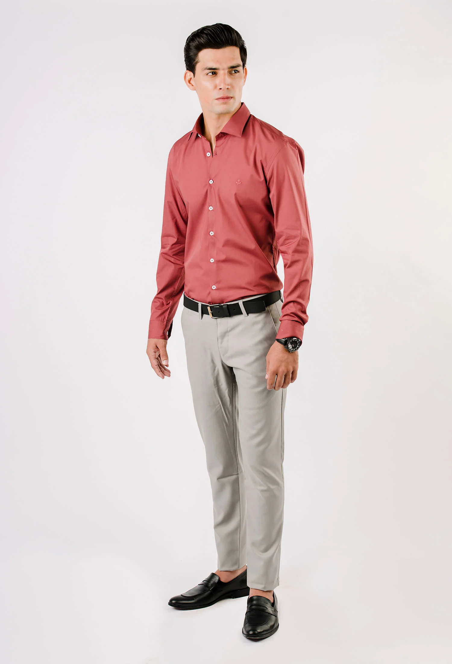 Auburn Maroon Egyptian Giza Cotton Shirt (CSH-000040) - Image 2