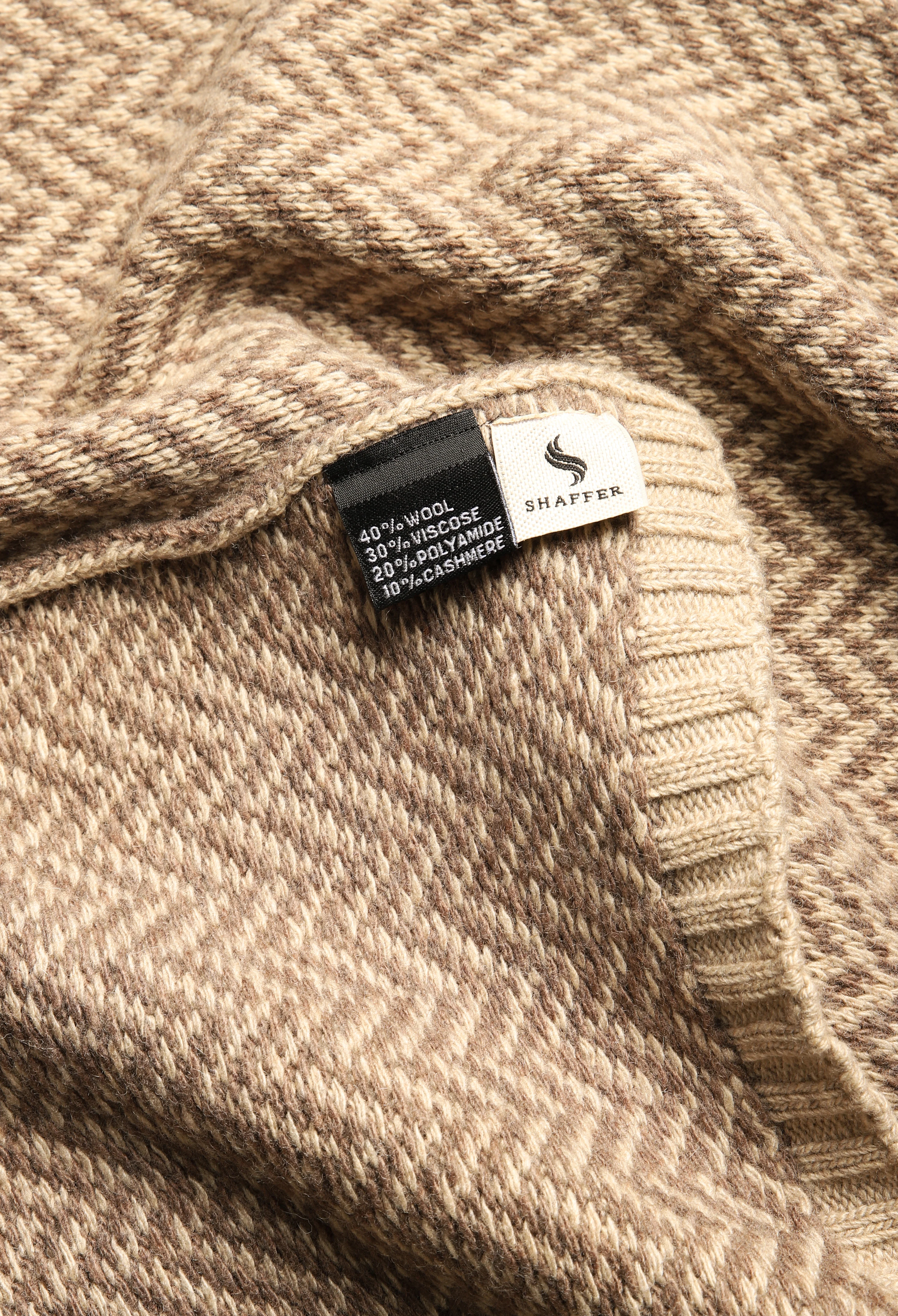 Beige Hairing Bone Woolen Muffler - Image 4