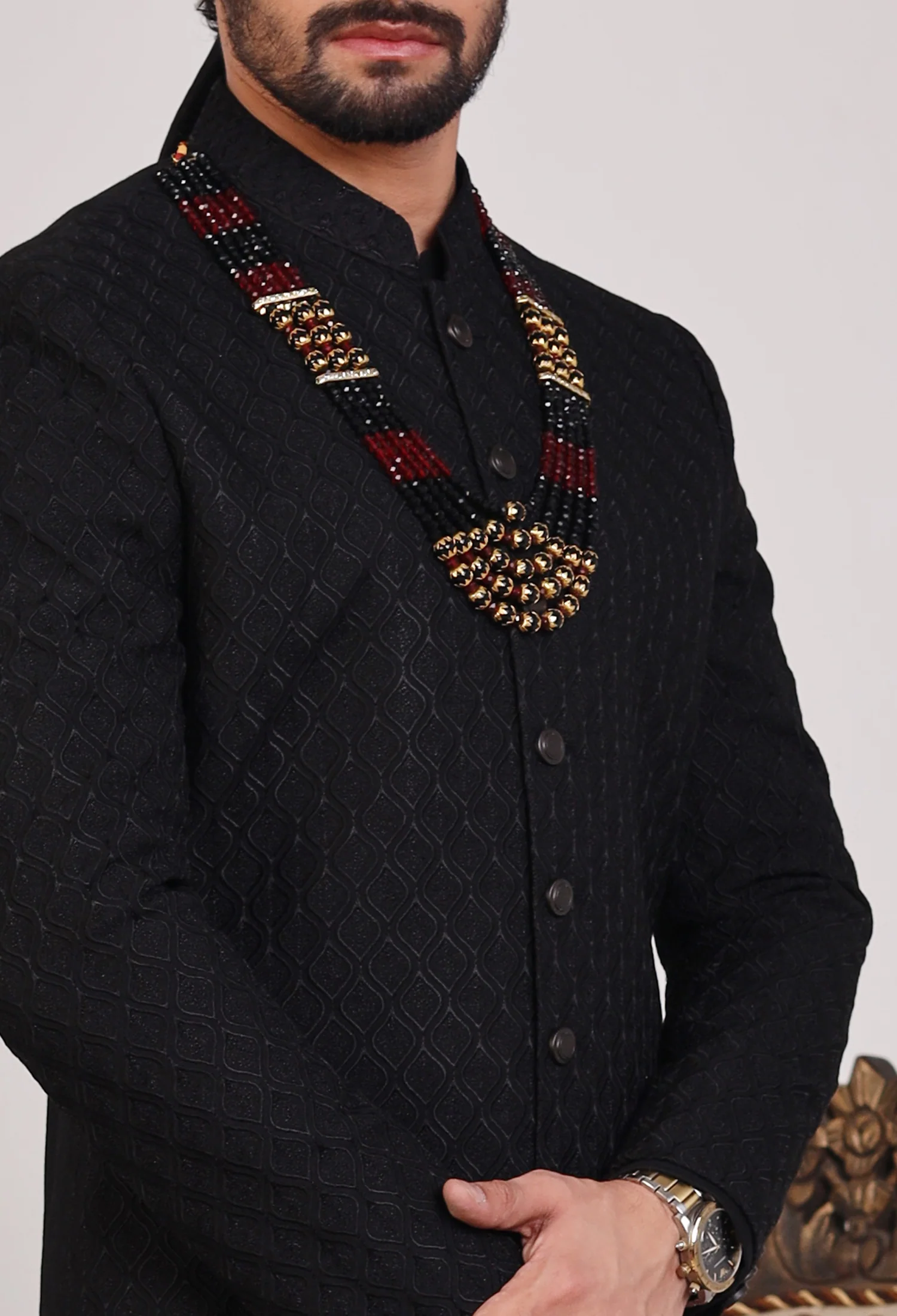 Black Bolt Sherwani (Sher-000111) - Image 2