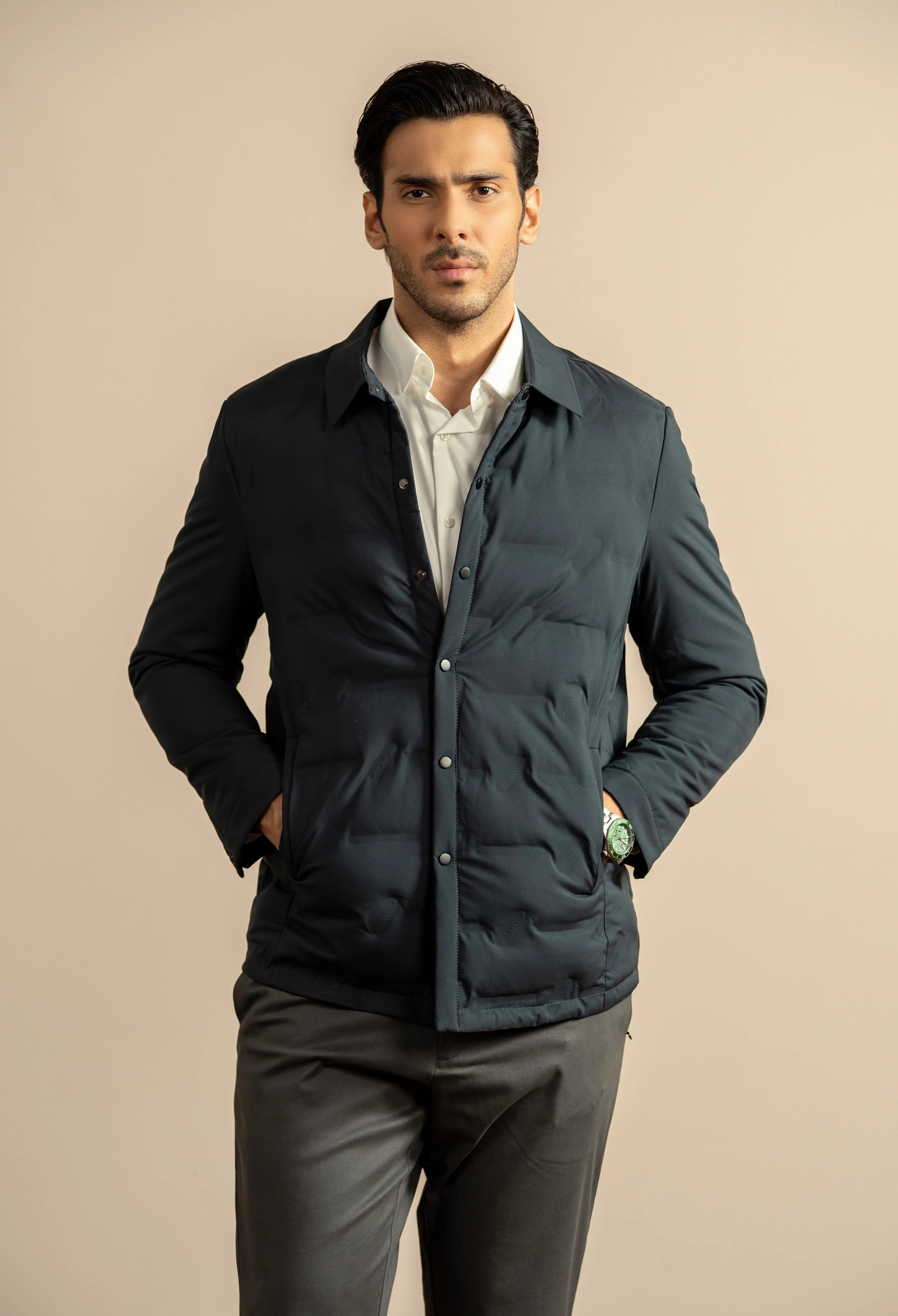 Black Forest Green Travel Down Jacket - Image 6