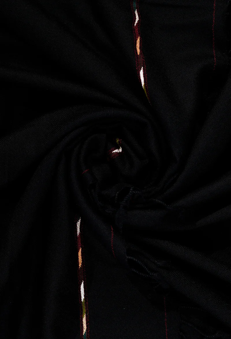 Black - Pure Wool Men s Shawl - Image 3