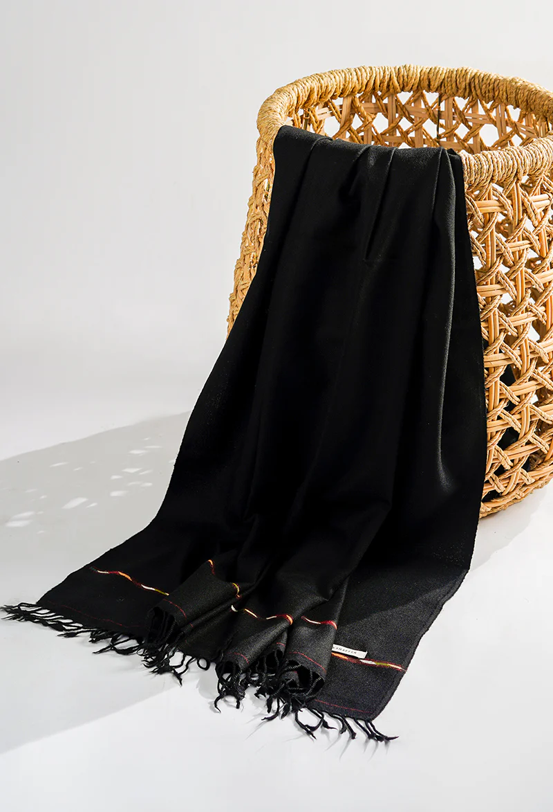 Black - Pure Wool Men s Shawl - Image 4
