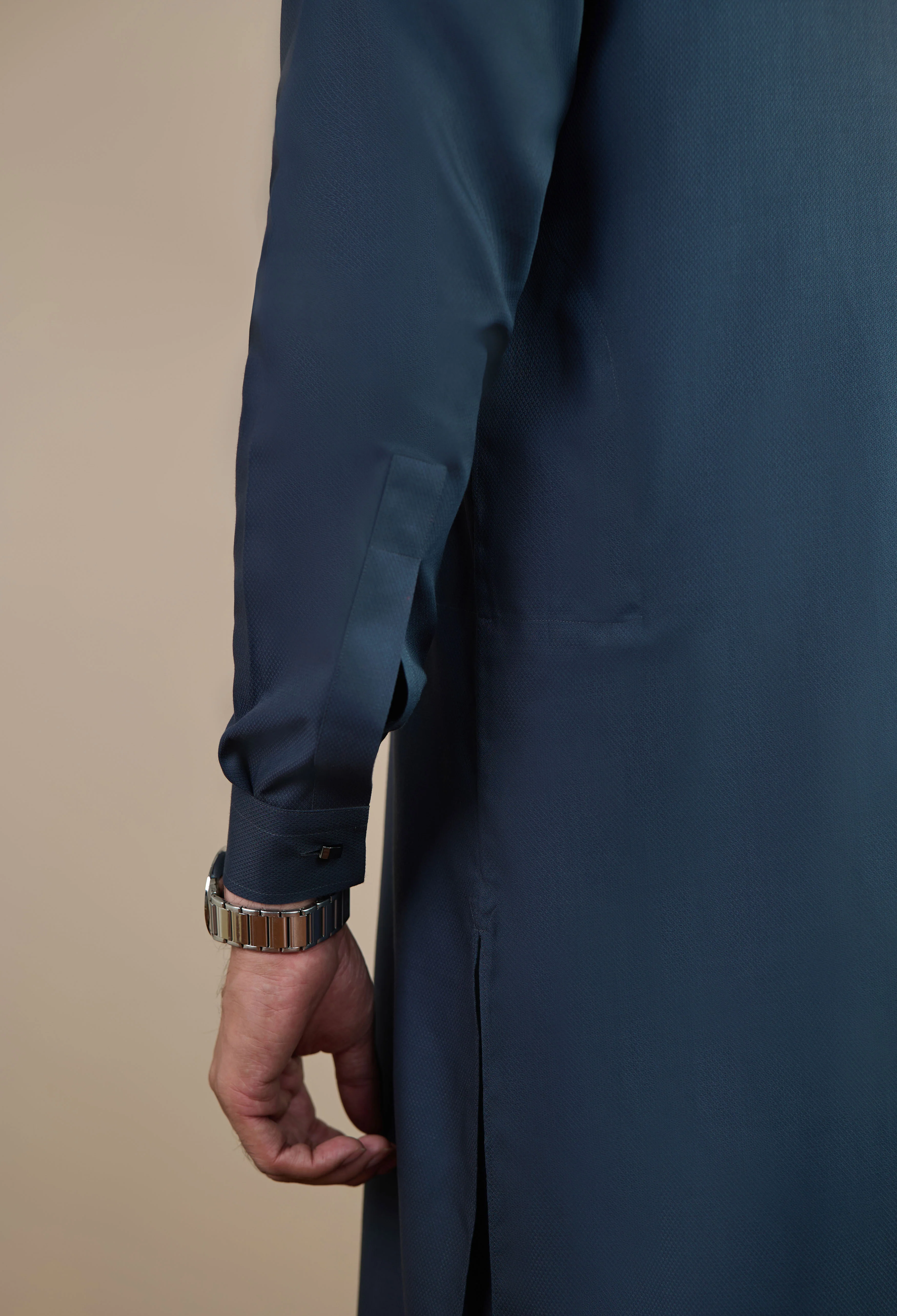 Blueish Grey Blended Kameez Shalwar - Image 4