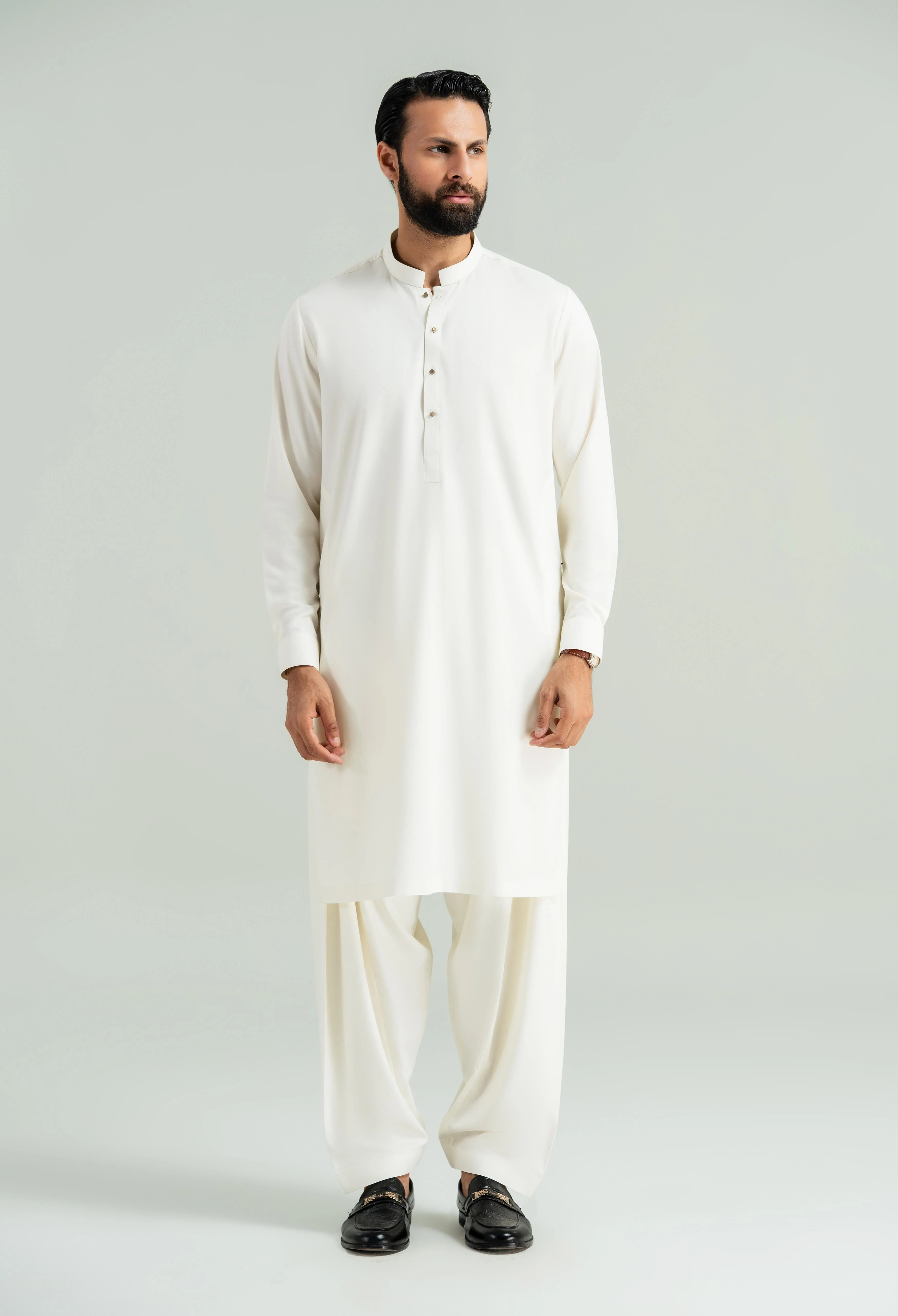Butter Cream Blended Kameez Shalwar - Image 4