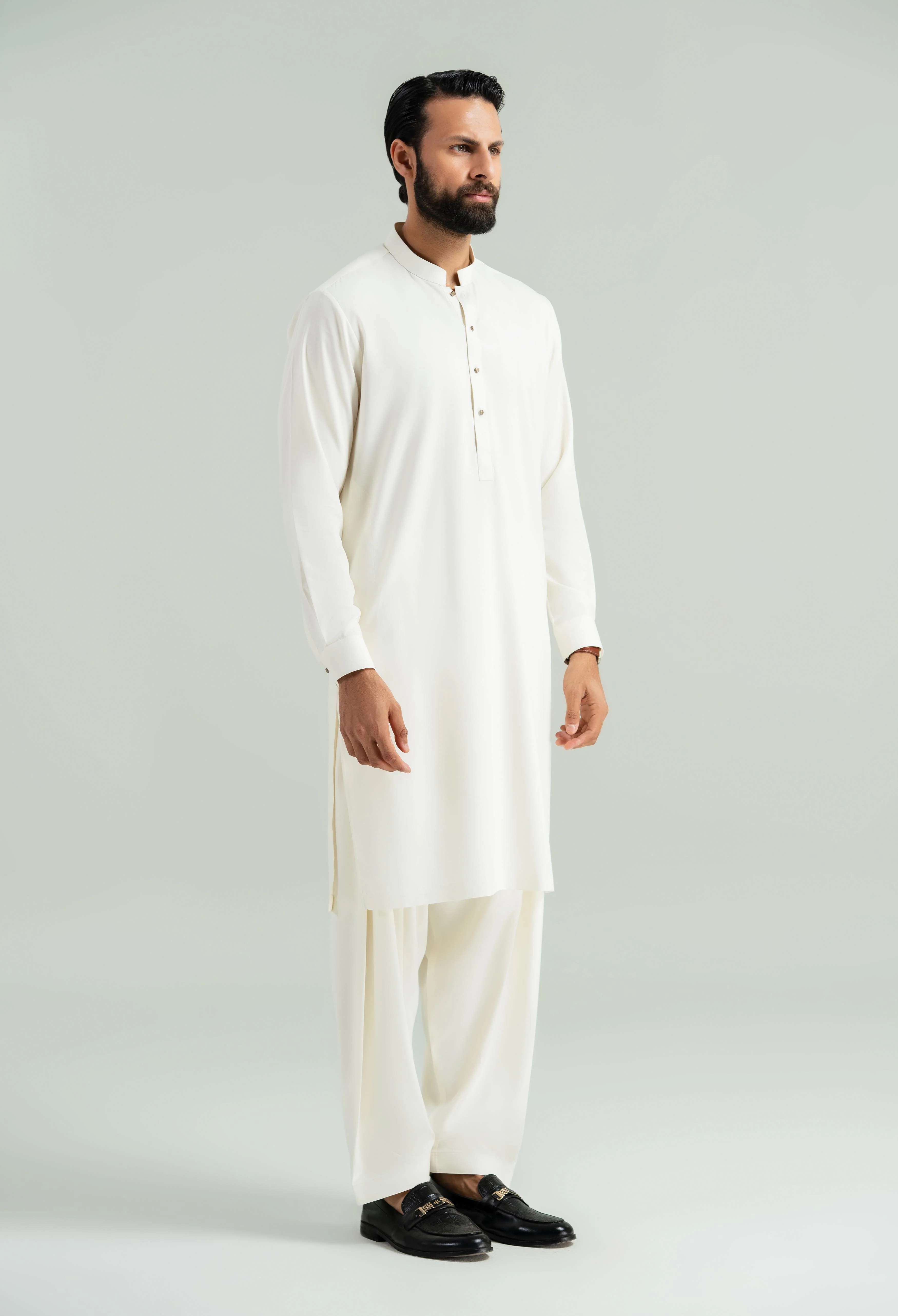 Butter Cream Blended Kameez Shalwar - Image 6
