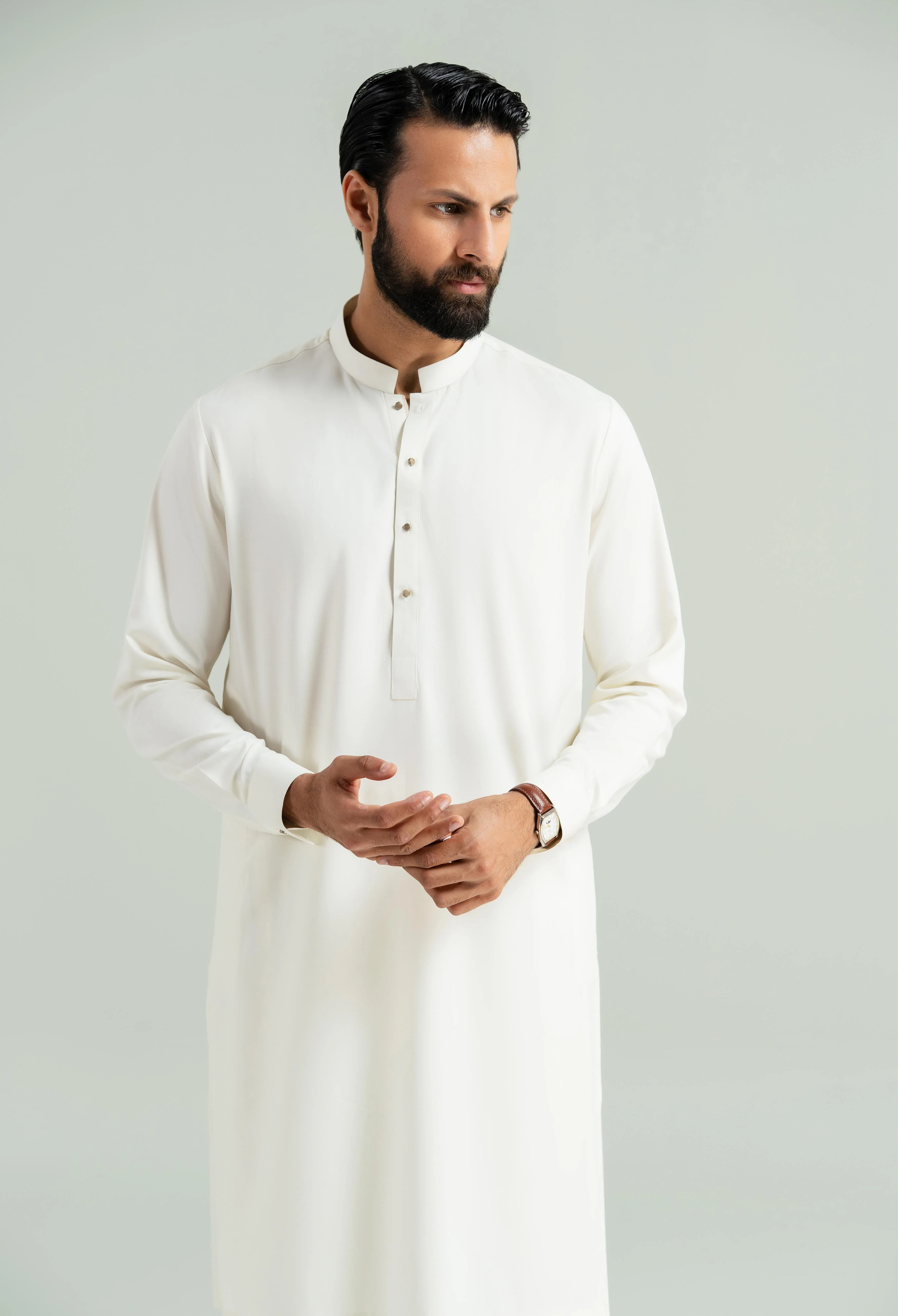 Butter Cream Blended Kameez Shalwar - Image 7