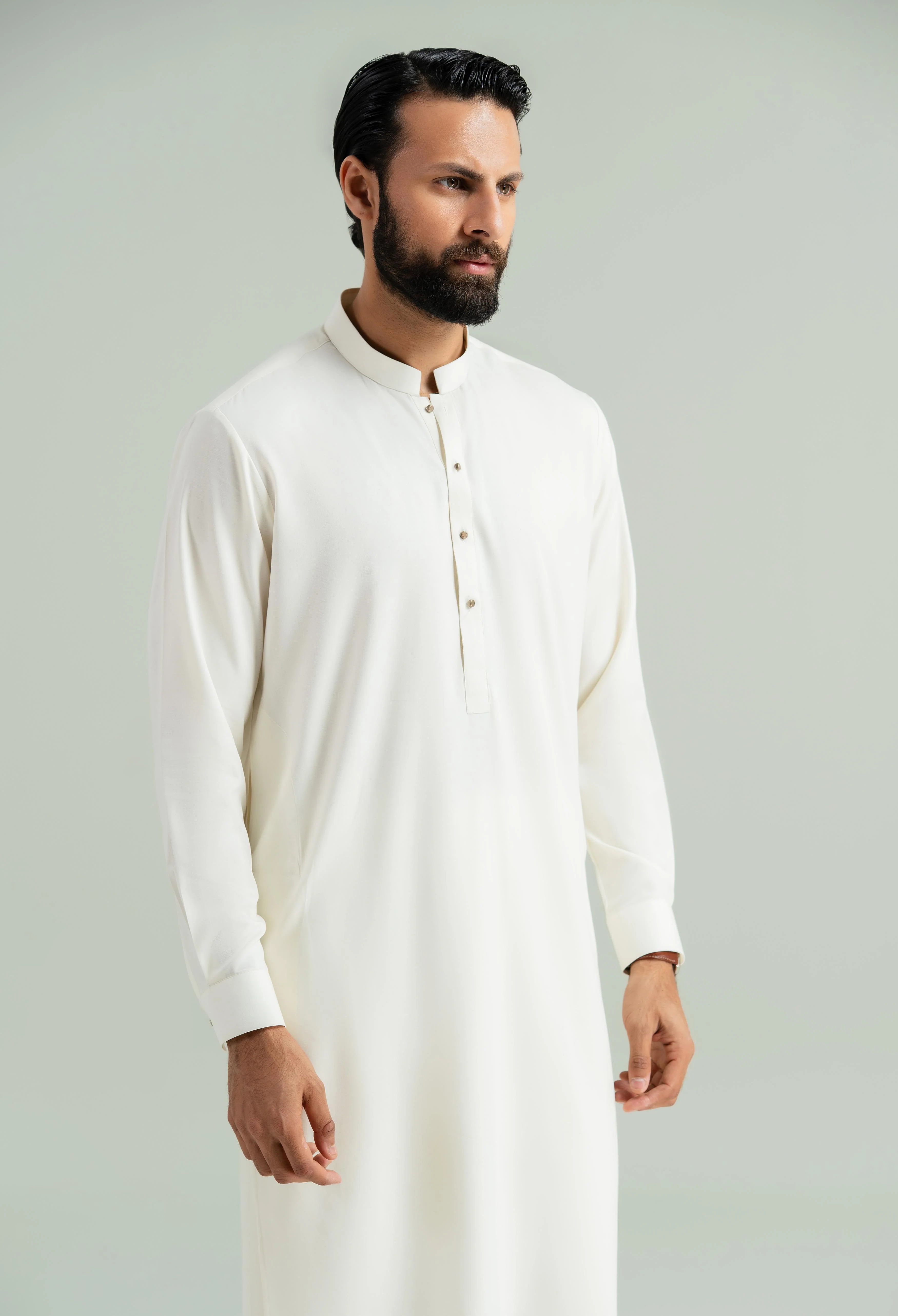 Butter Cream Blended Kameez Shalwar - Image 8