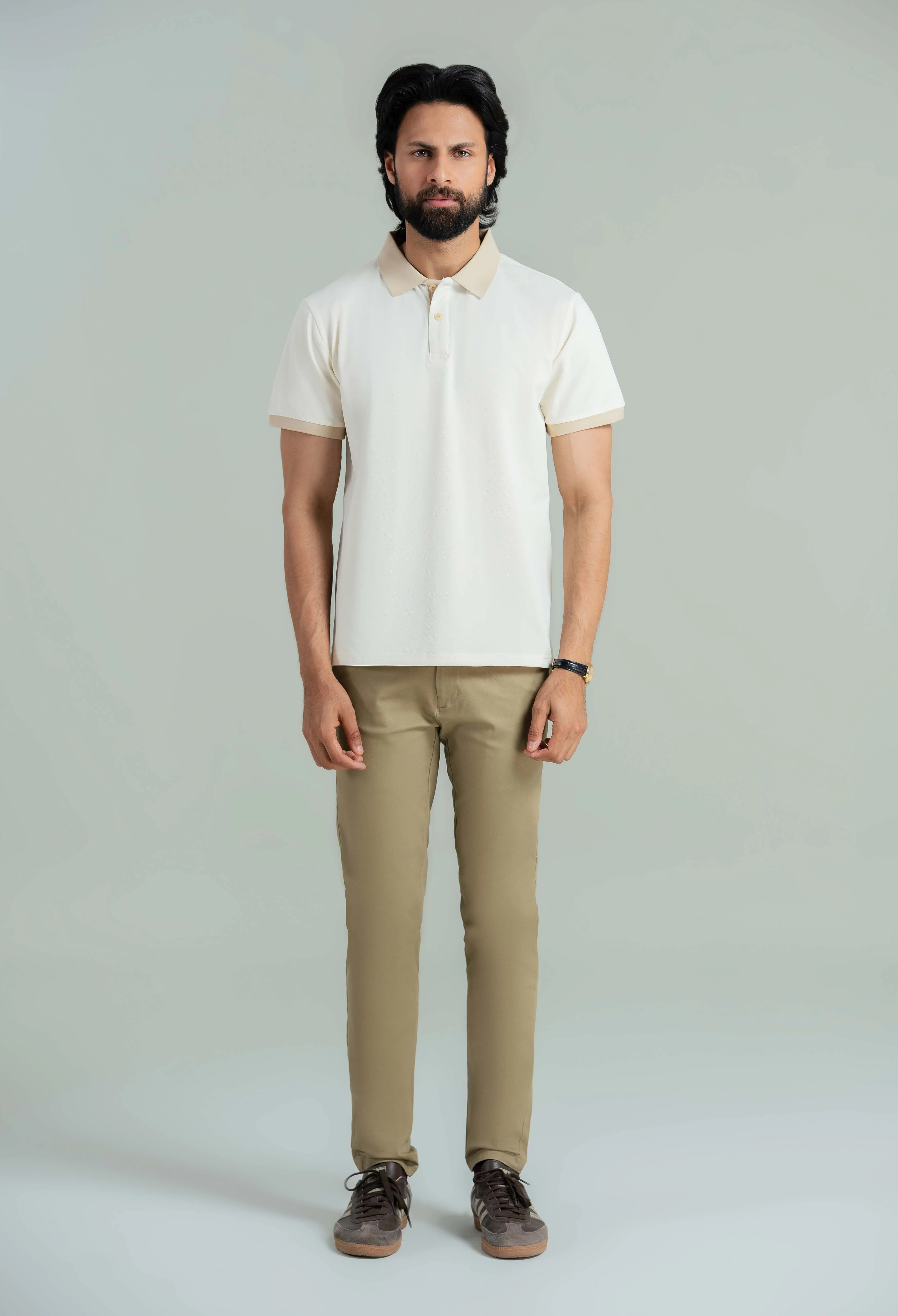 Butter Cream Contrast Collar Polo - Image 5