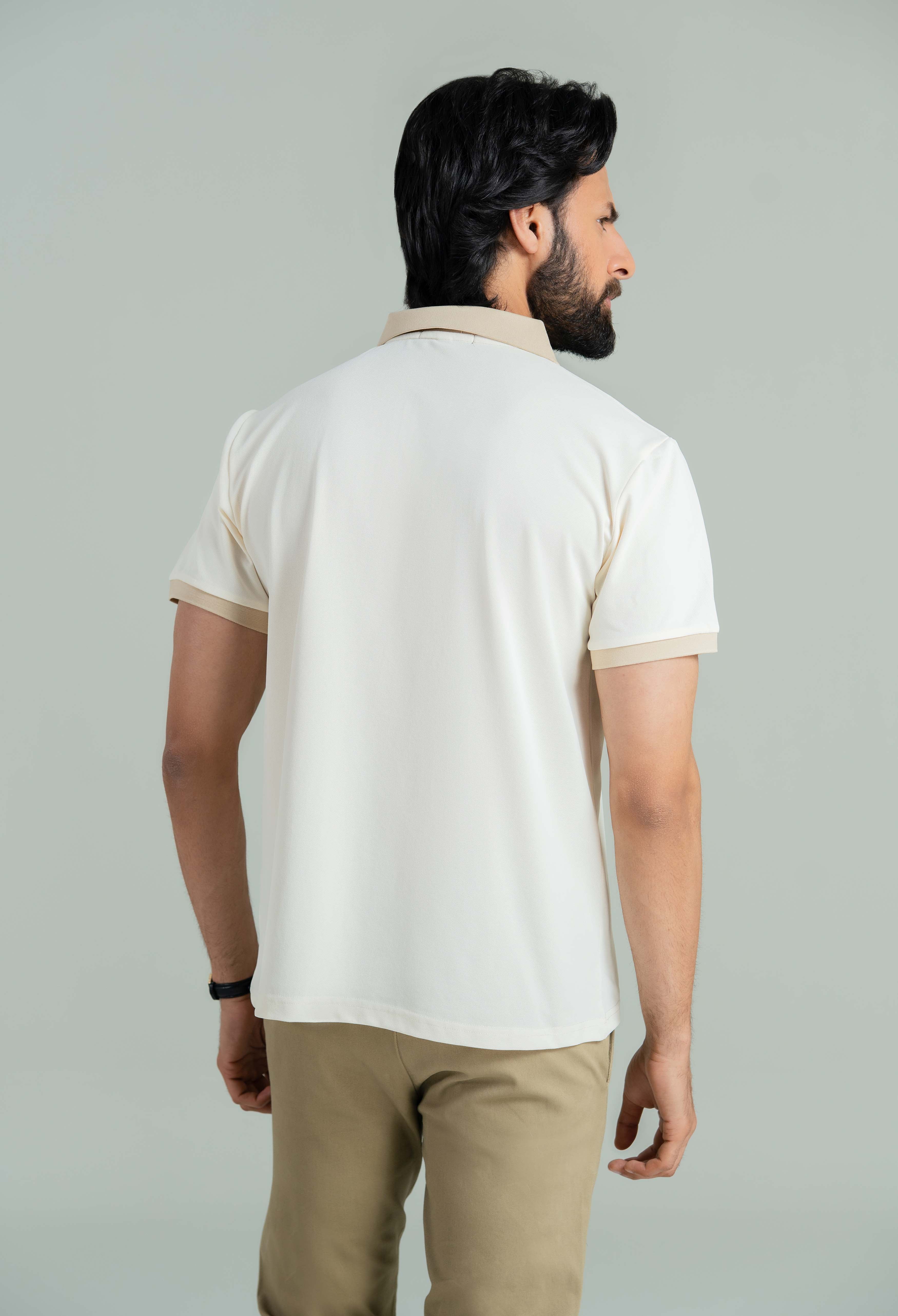 Butter Cream Contrast Collar Polo - Image 7