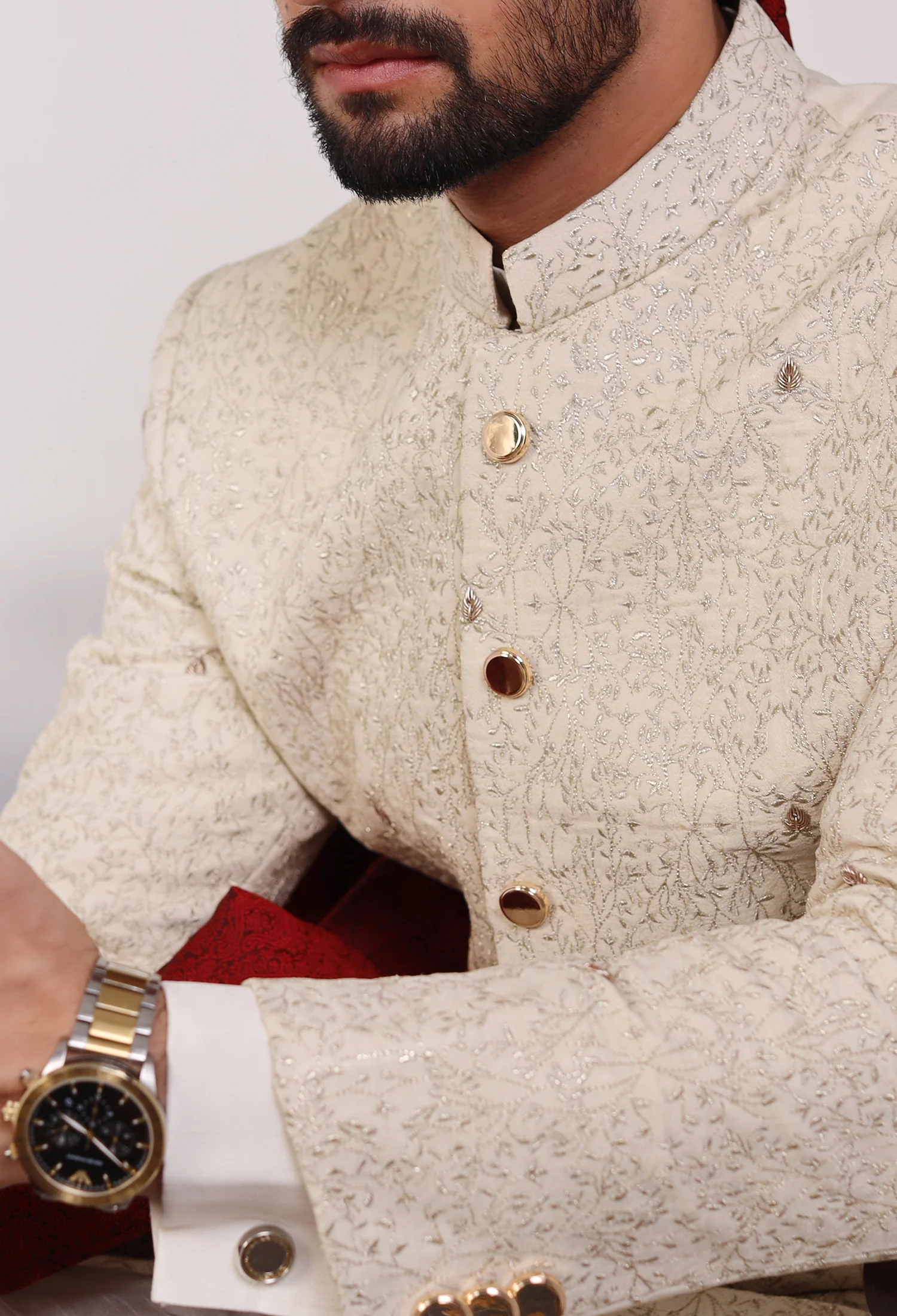 Butter Cream Sherwani (Sher-000333) - Image 3