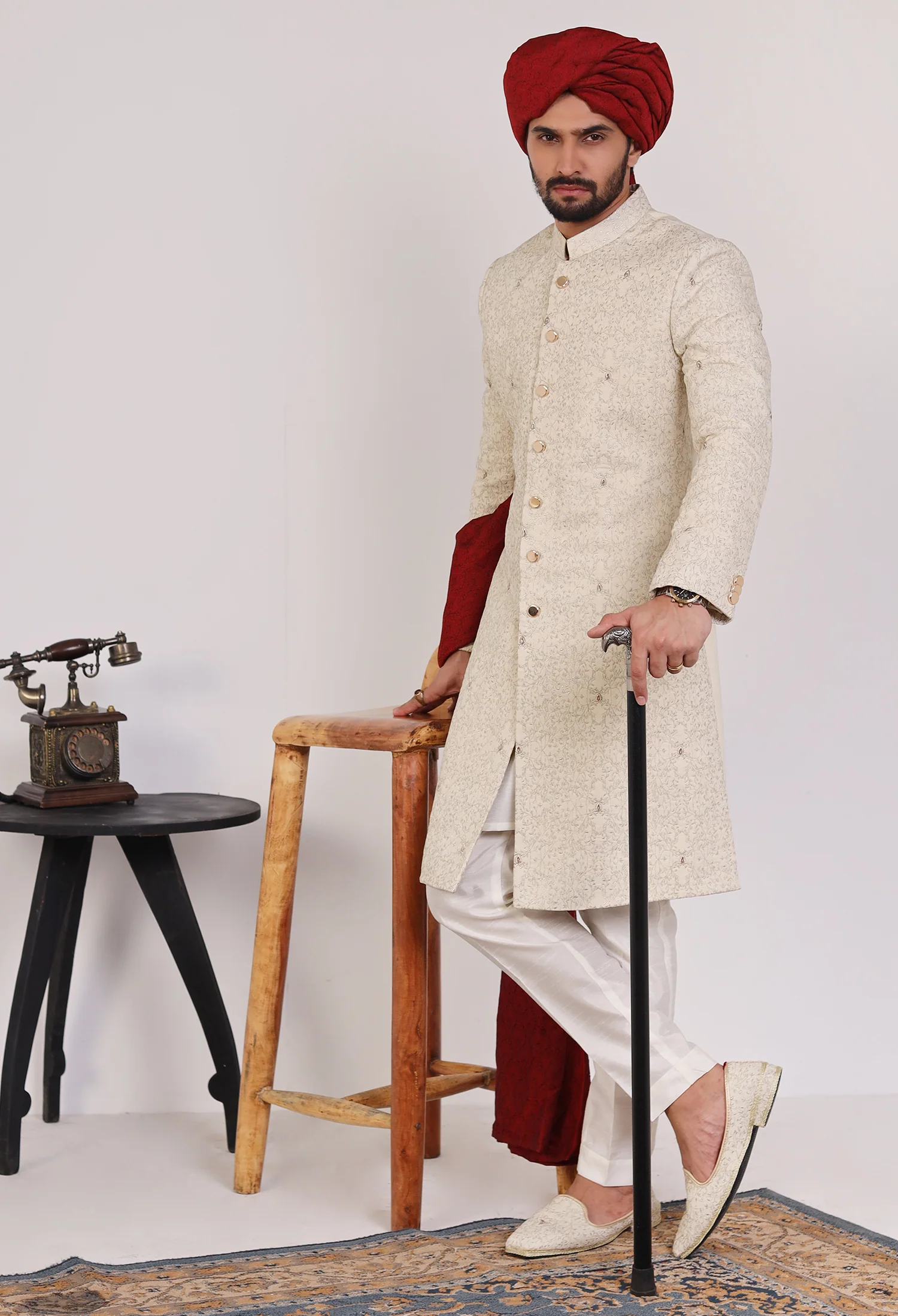 Butter Cream Sherwani (Sher-000333) - Image 4