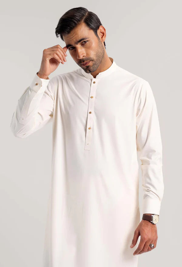 Butter Cream Blended Kurta Pajama (GPS-000107)