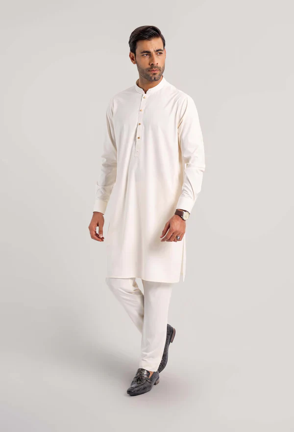 Butter Cream Blended Kurta Pajama (GPS-000107) - Image 2
