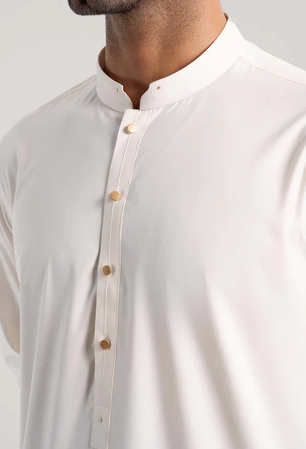 Butter Cream Blended Kurta Pajama (GPS-000107) - Image 3