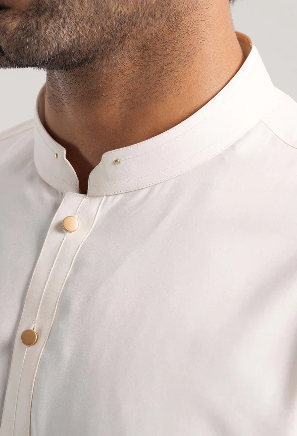 Butter Cream Blended Kurta Pajama (GPS-000107) - Image 4