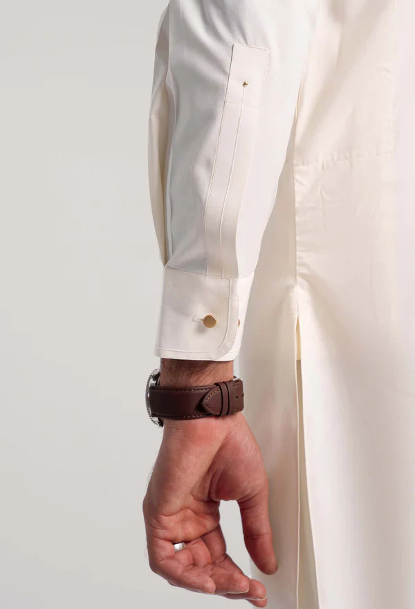 Butter Cream Blended Kurta Pajama (GPS-000107) - Image 5
