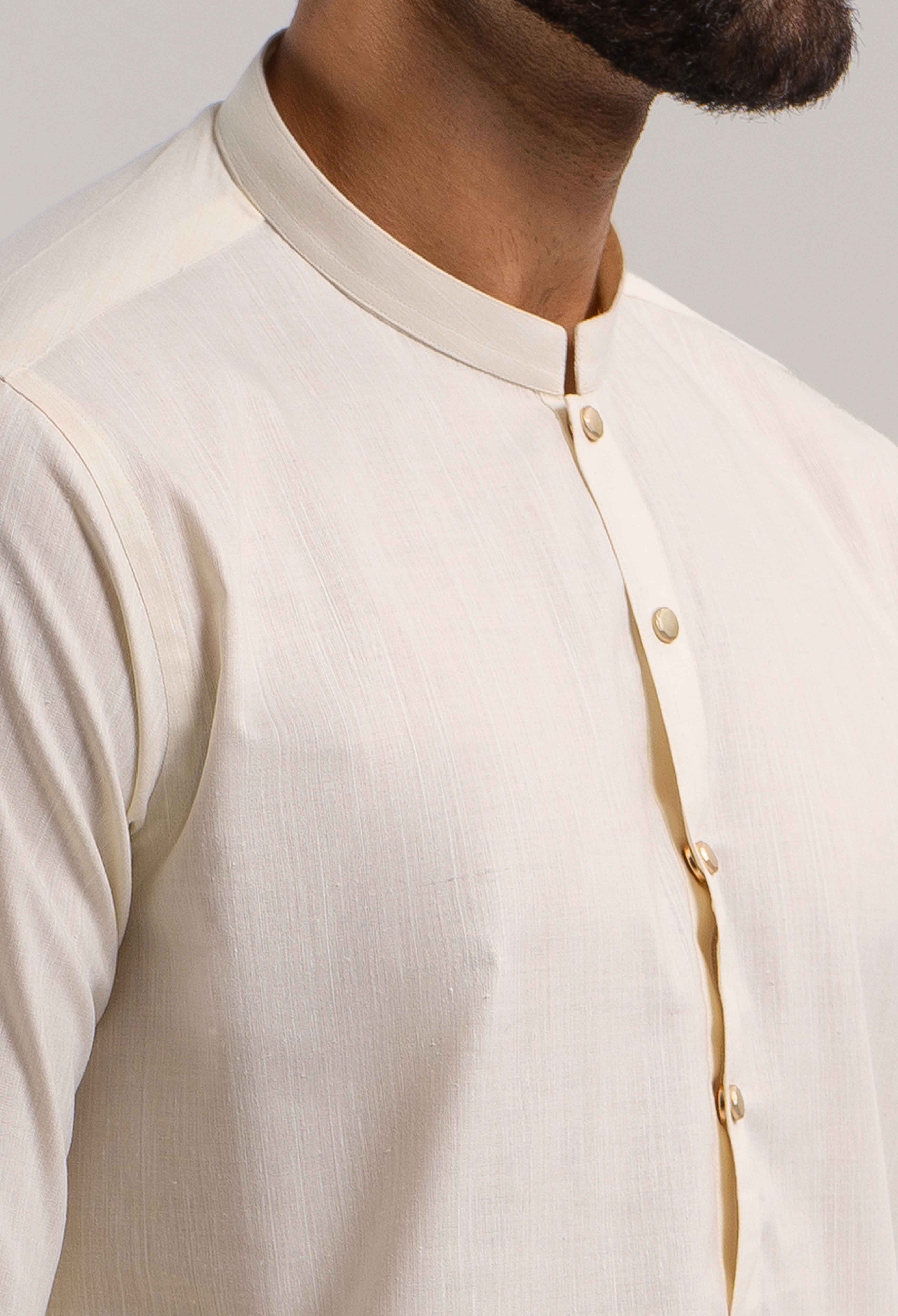 Butter Milk White Kurta Pajama - Image 3