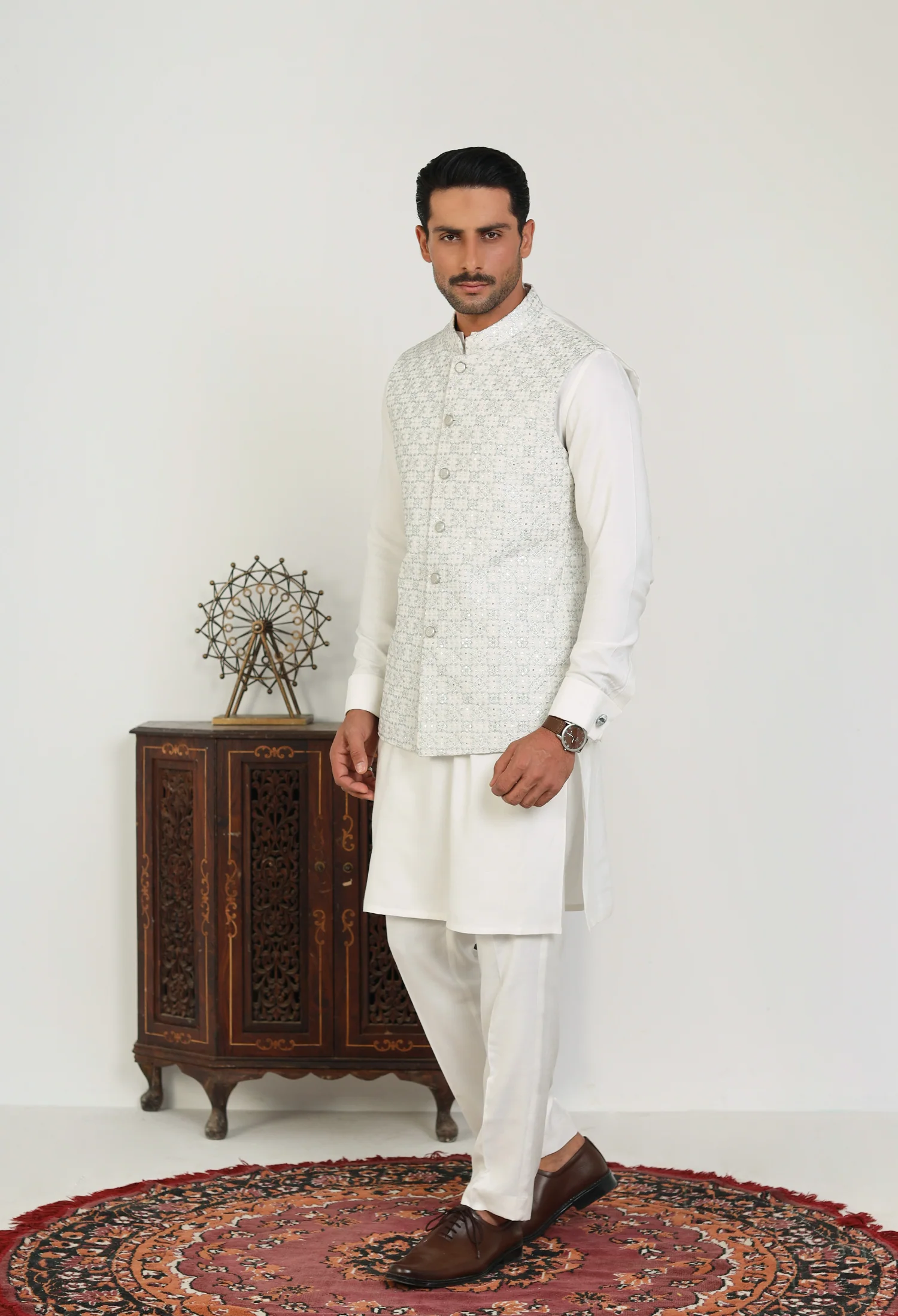 Butter White Waistcoat (WC-000030) - Image 3