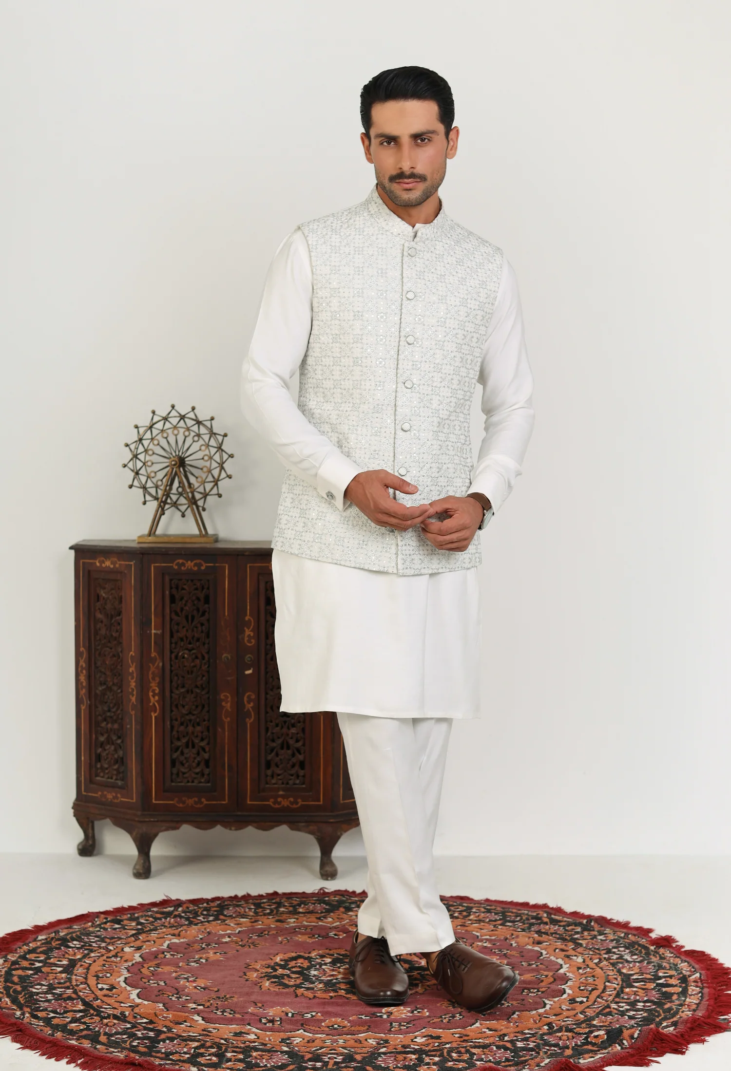 Butter White Waistcoat (WC-000030) - Image 4