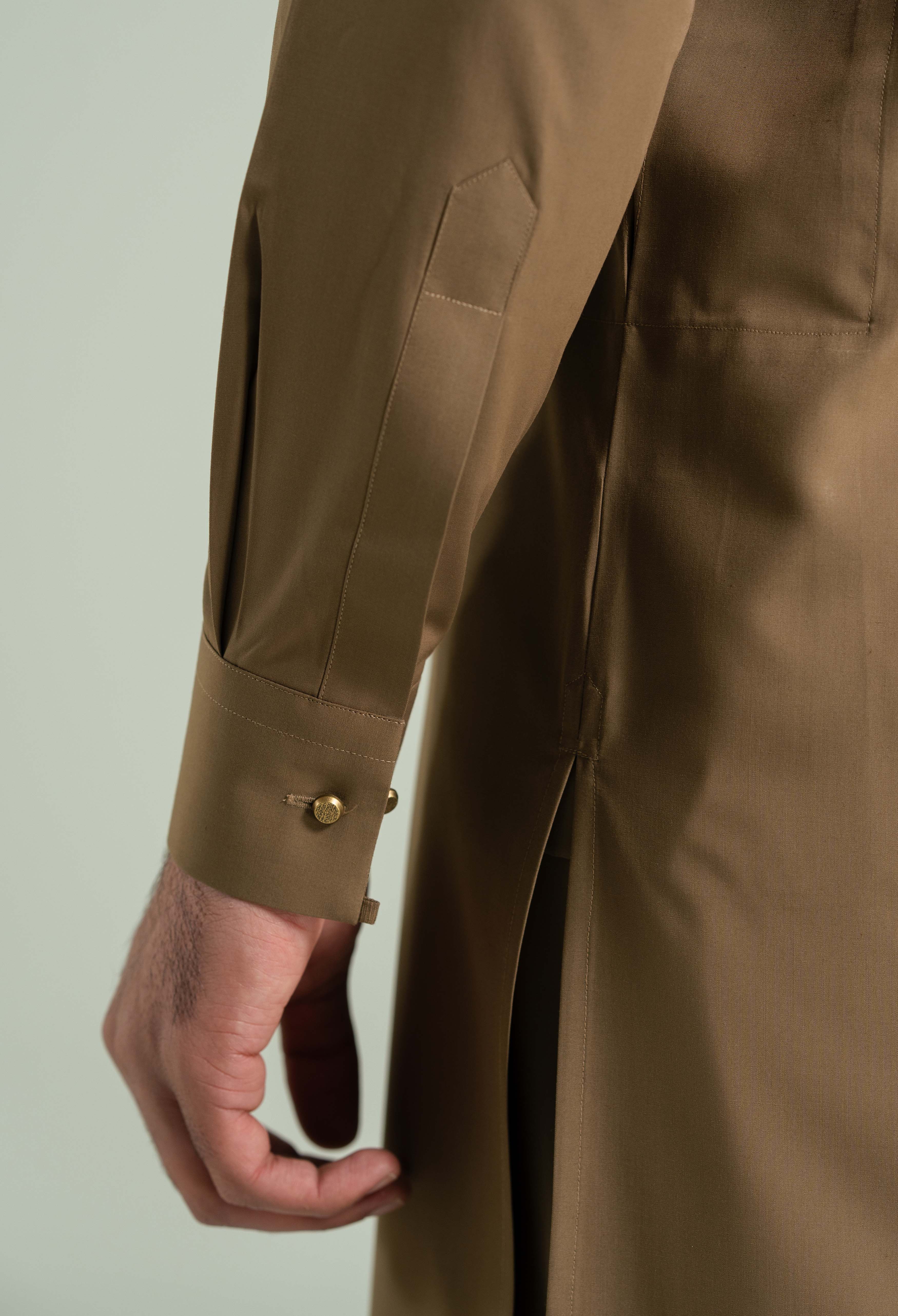Camal Brown Detailing Kameez Shalwar - Image 5