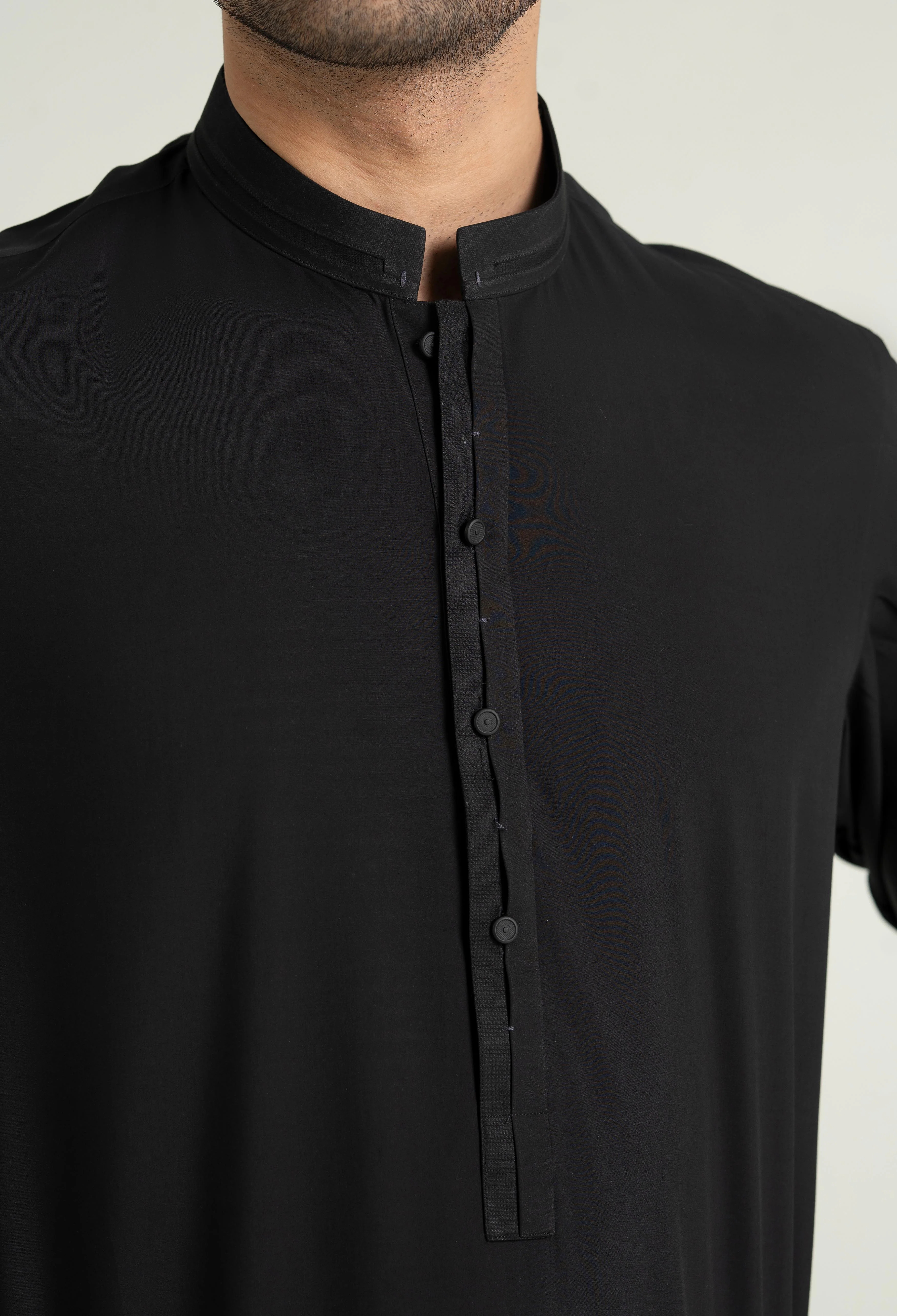 Carbon Black Blended Kameez Shalwar - Image 2