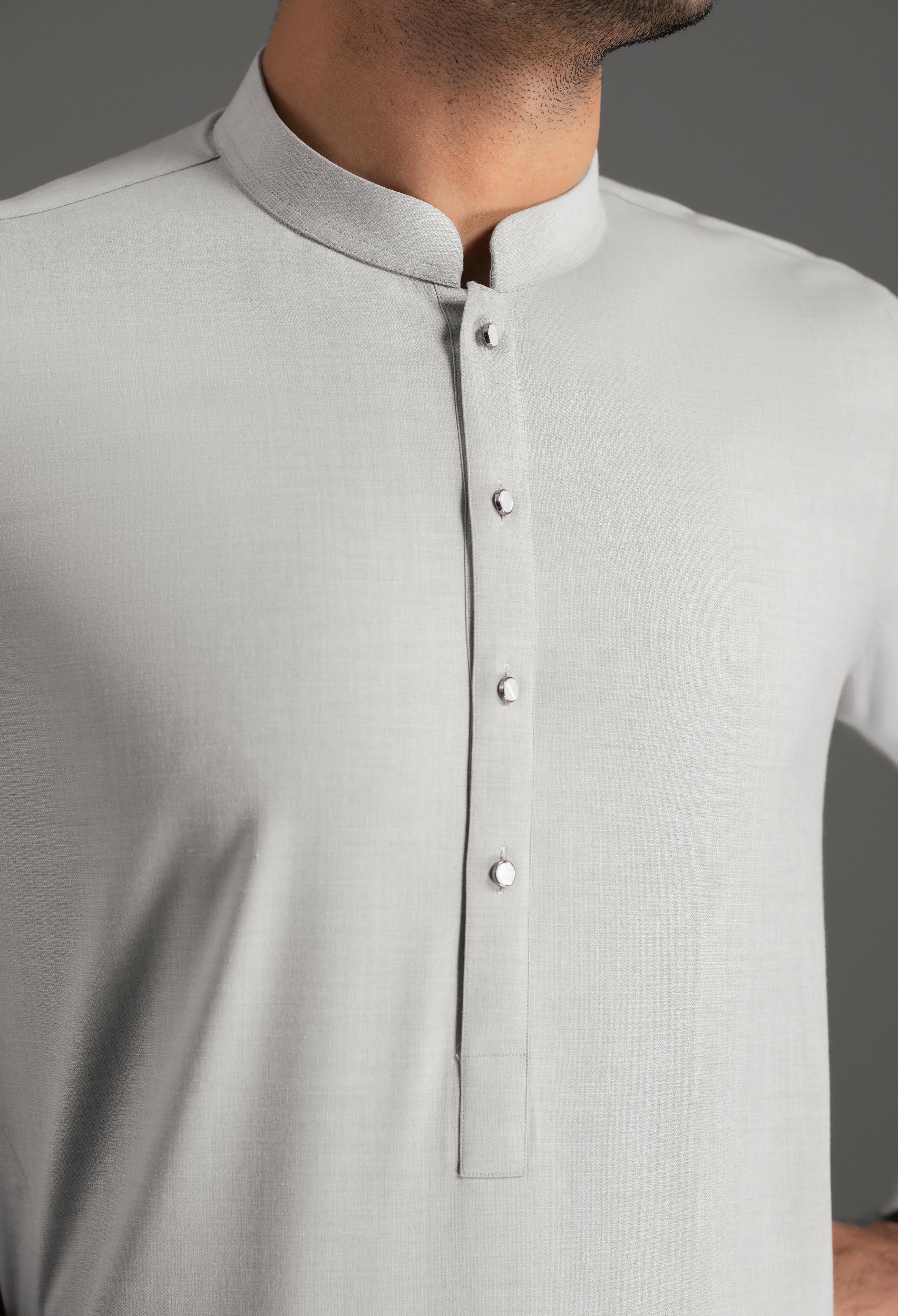Ceramic Grey Blended Kameez Shalwar - Image 2