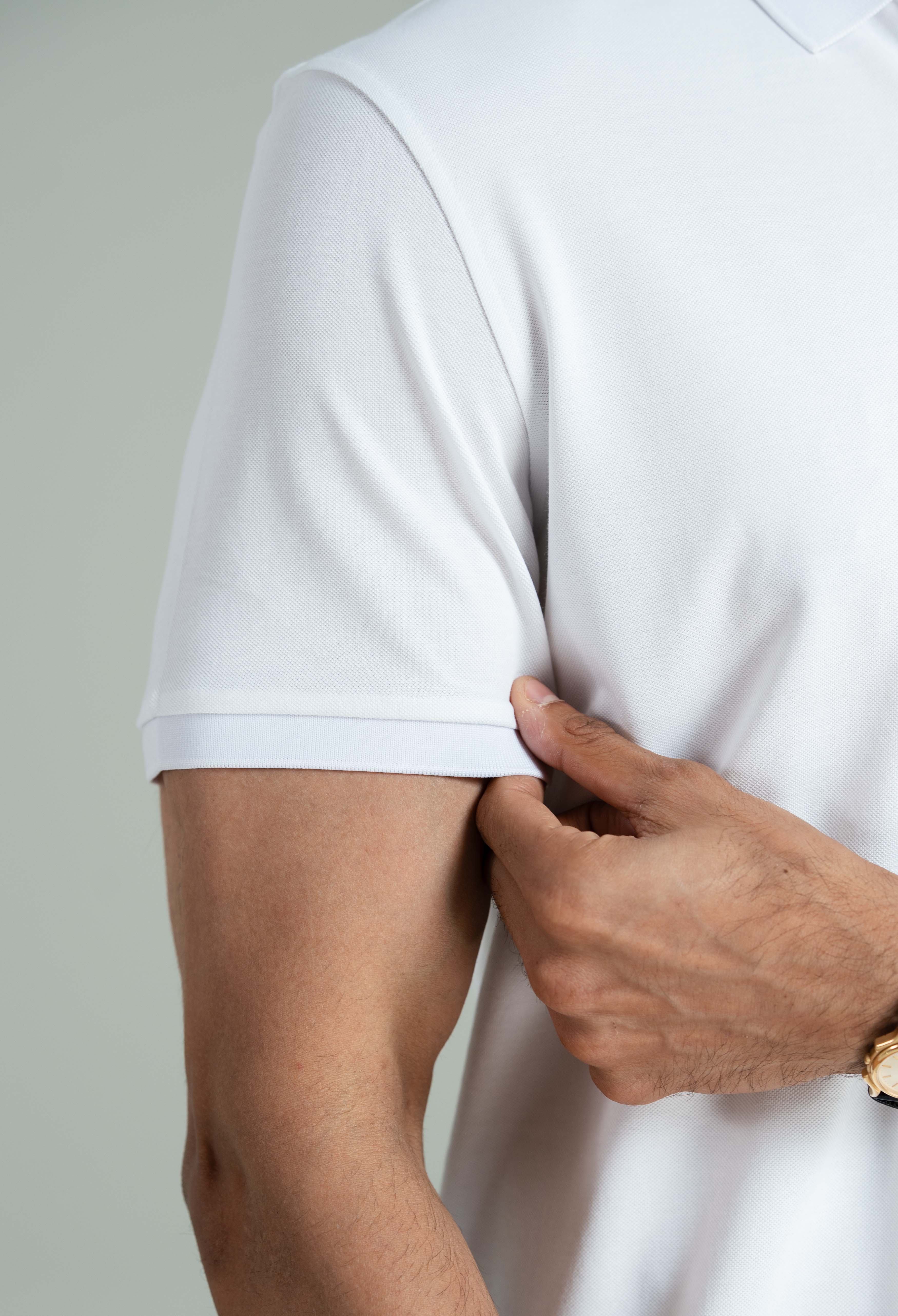 Chalk White Basic Polo - Image 4
