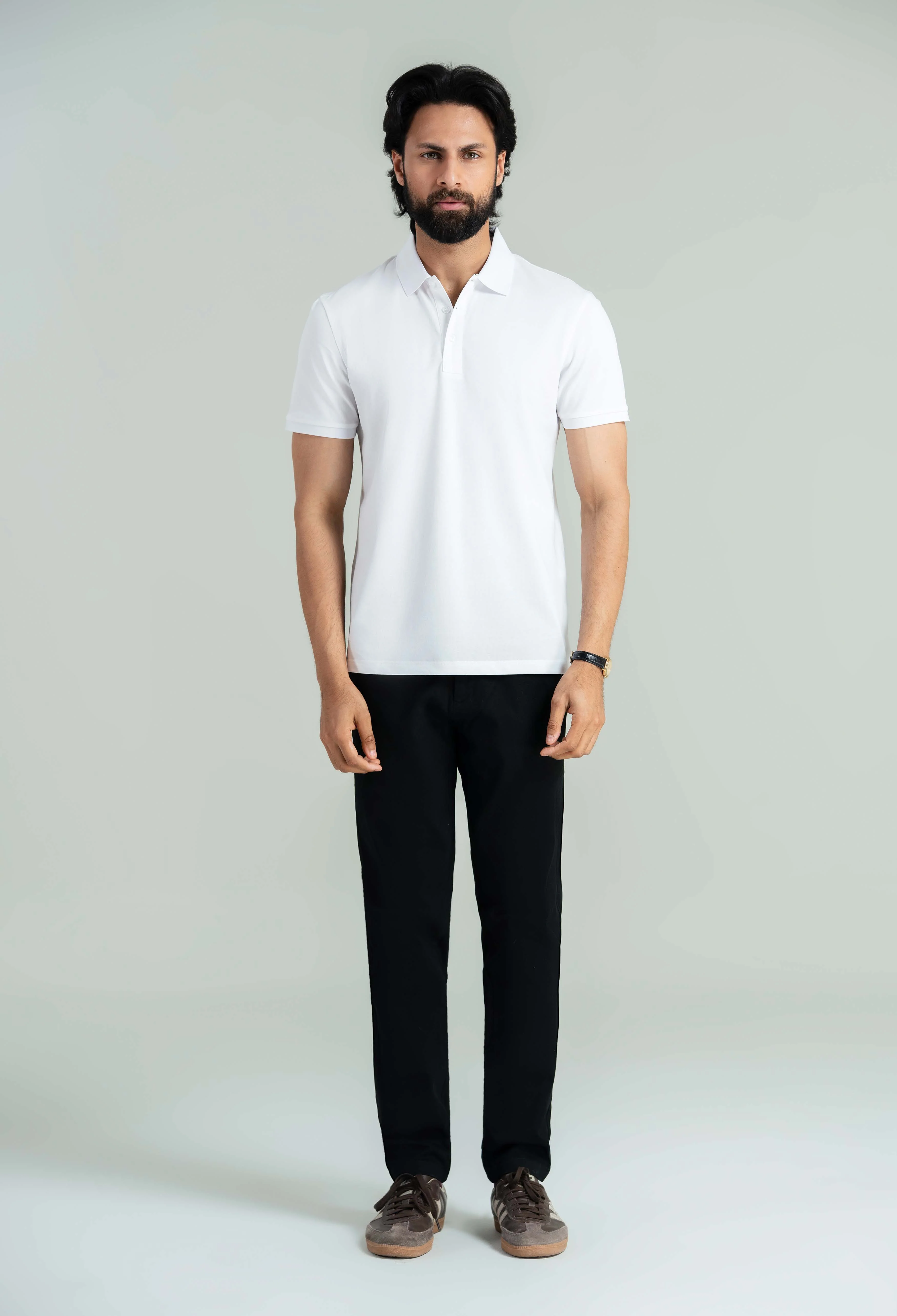 Chalk White Basic Polo - Image 5
