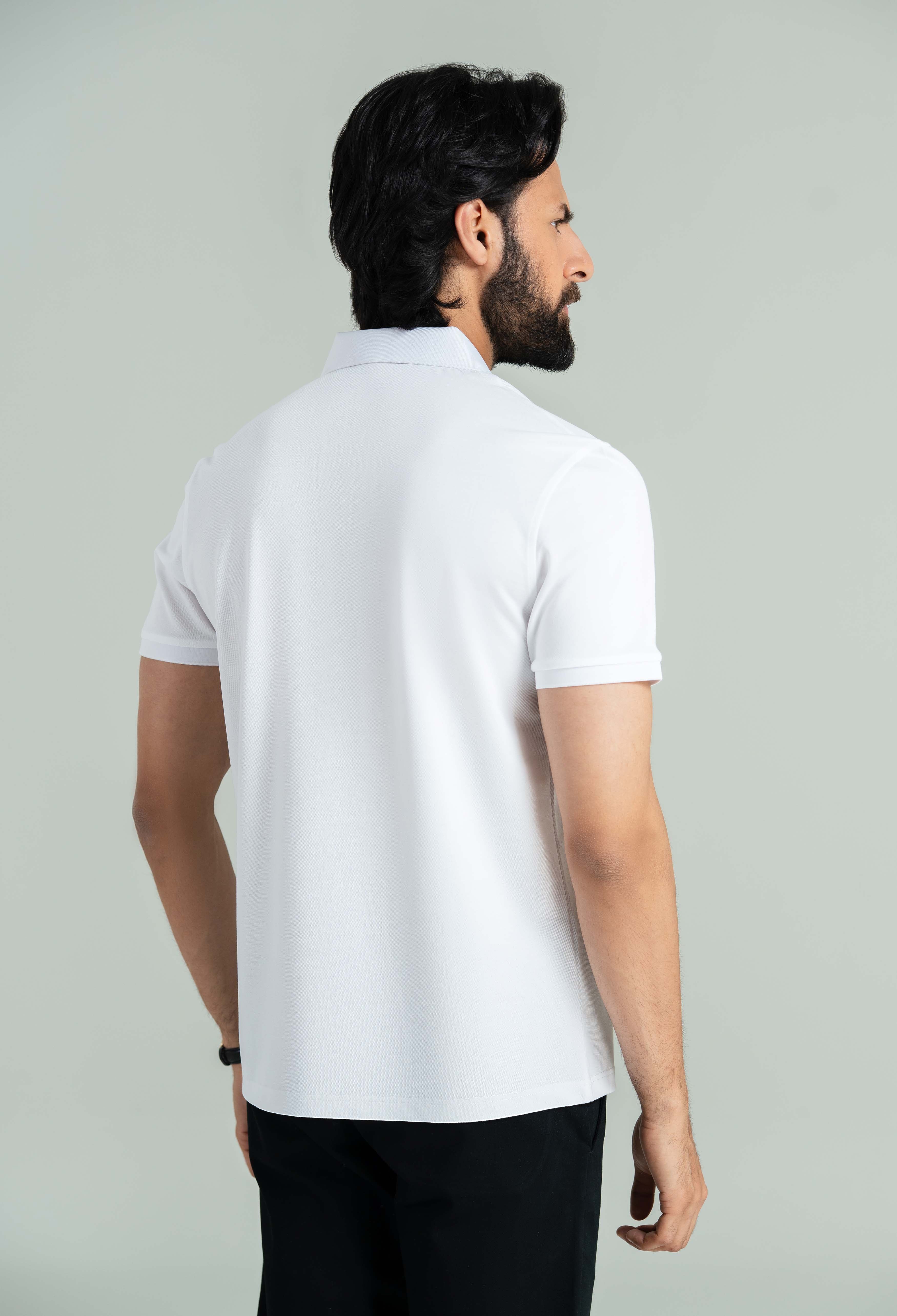Chalk White Basic Polo - Image 6