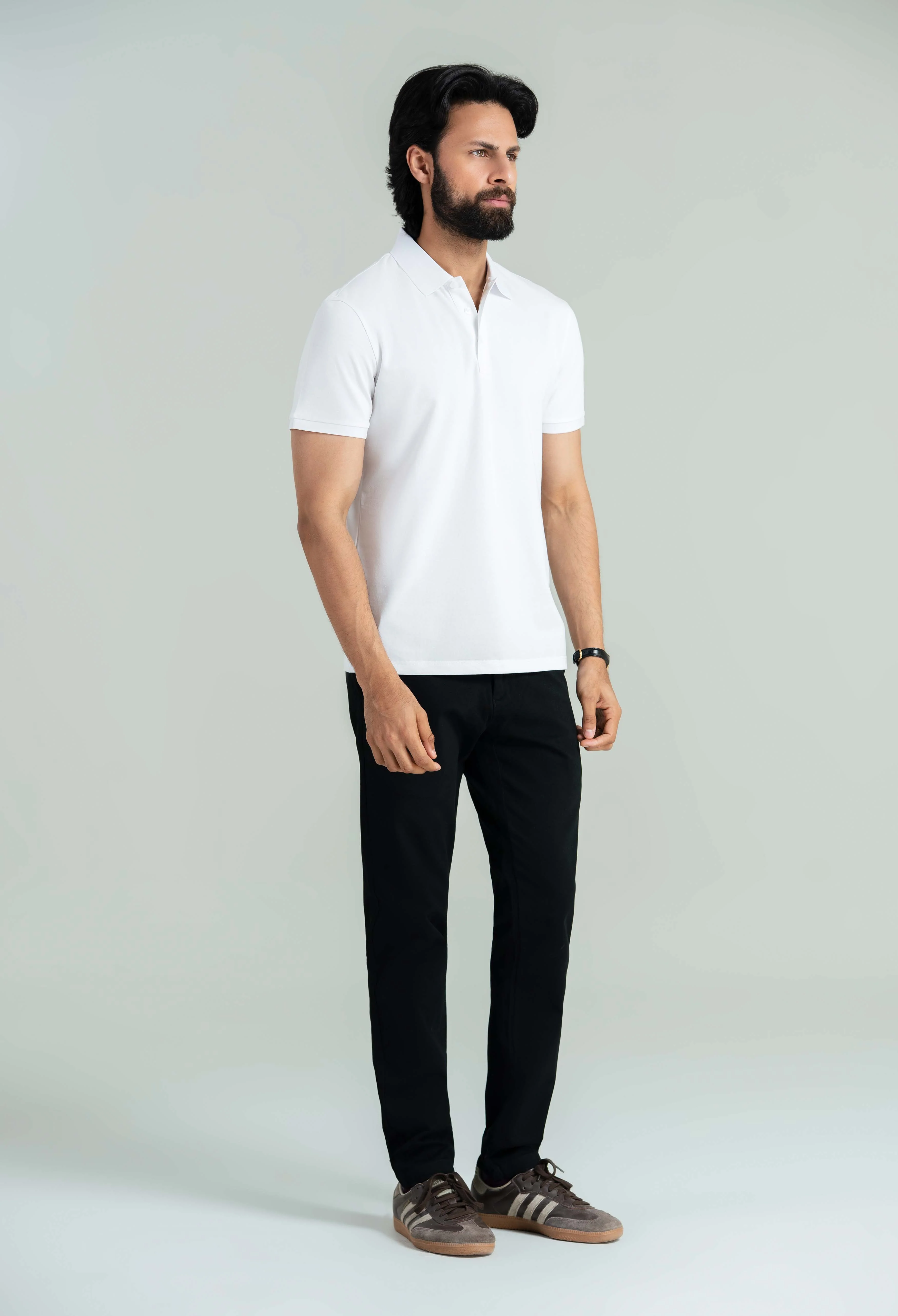 Chalk White Basic Polo - Image 7