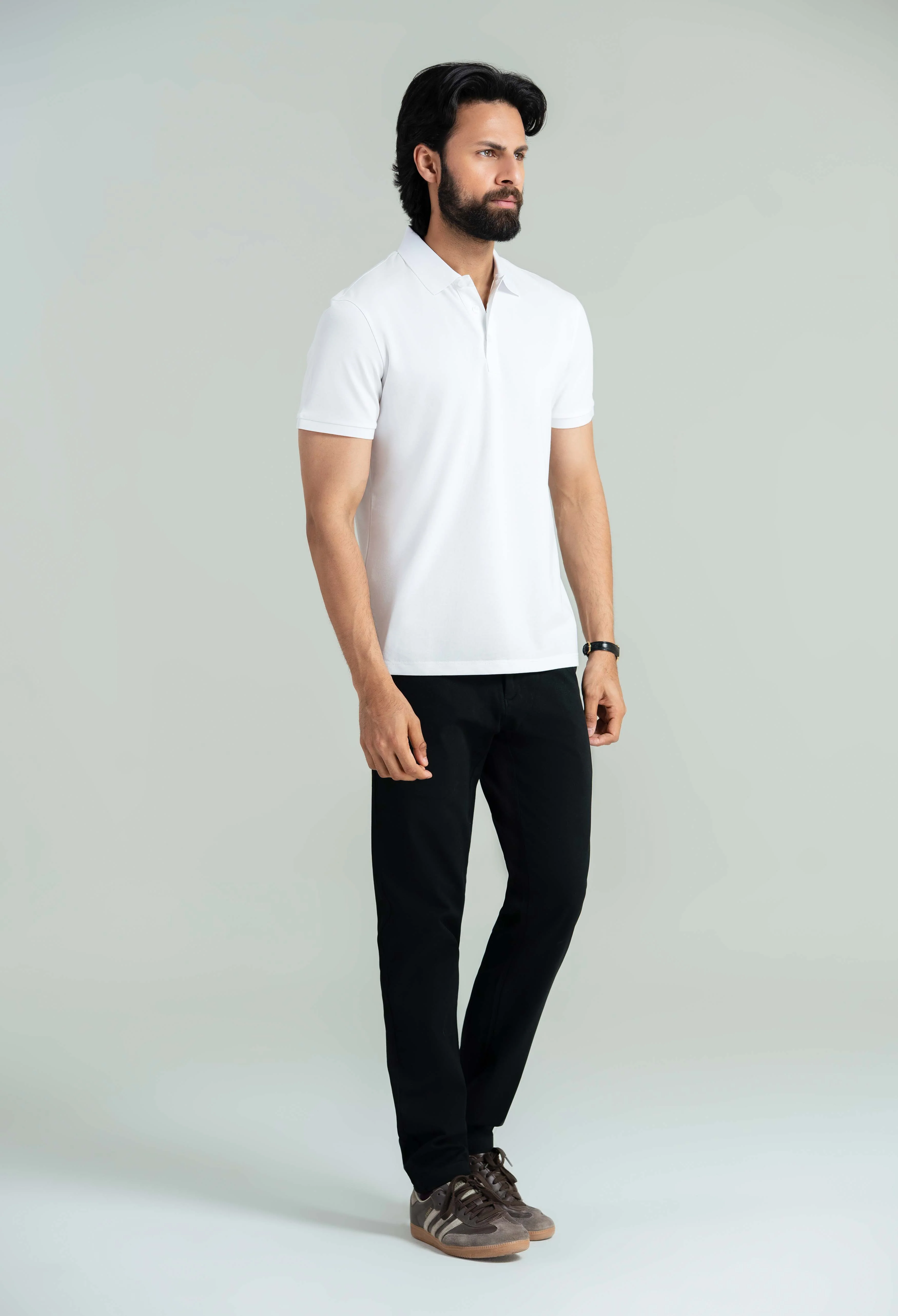 Chalk White Basic Polo - Image 8