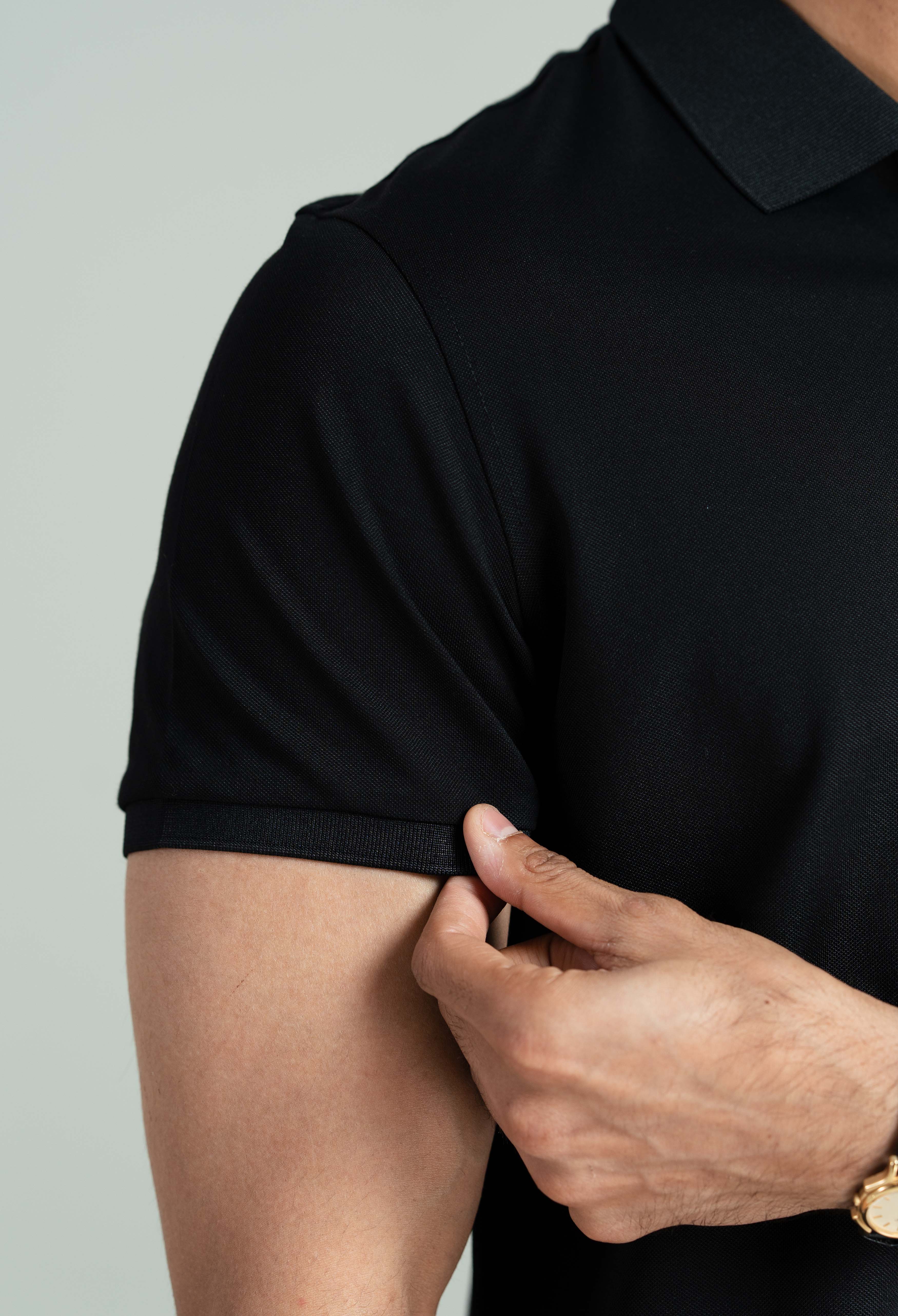 Charcoal Black Basic Polo - Image 4