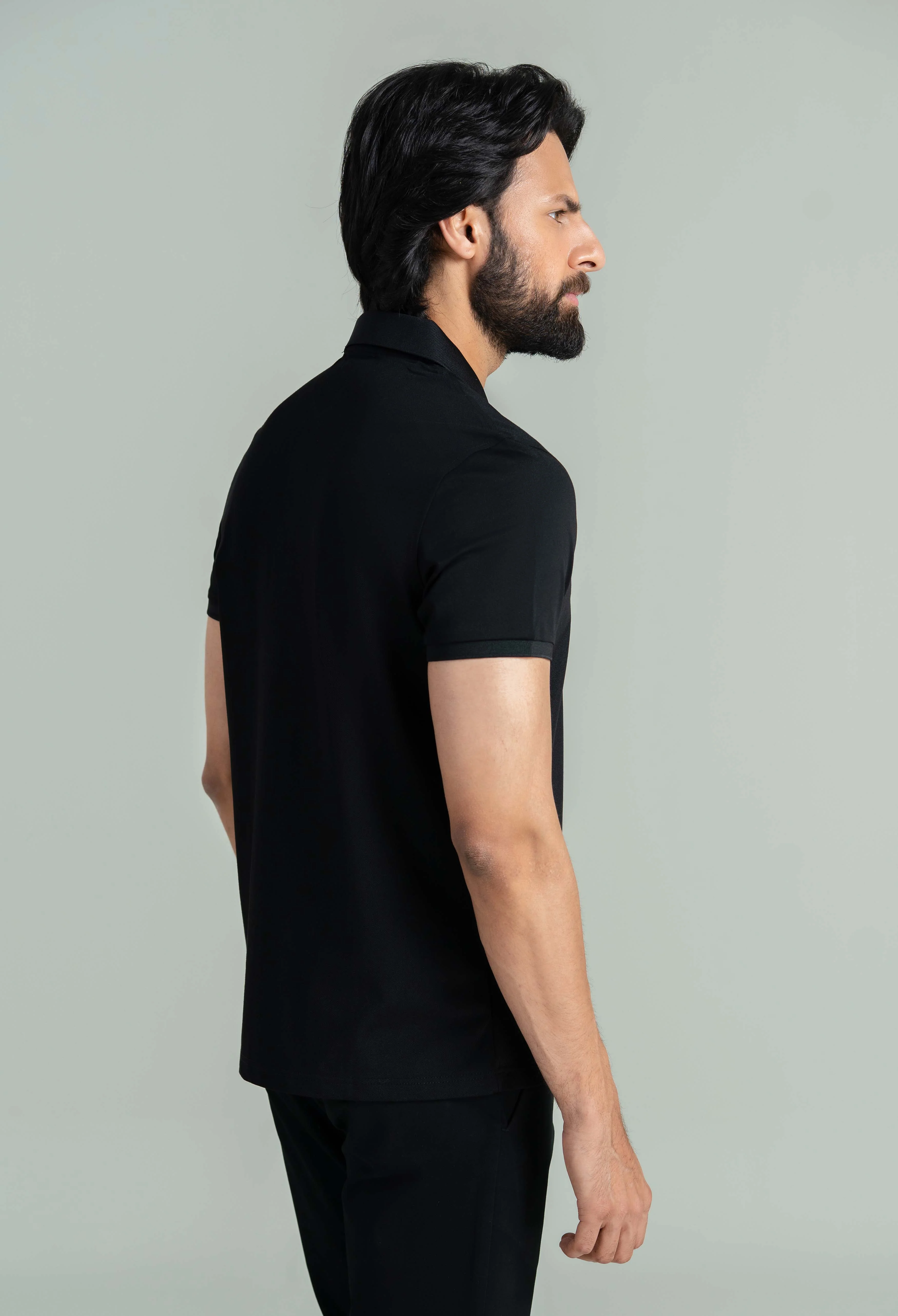 Charcoal Black Basic Polo - Image 8