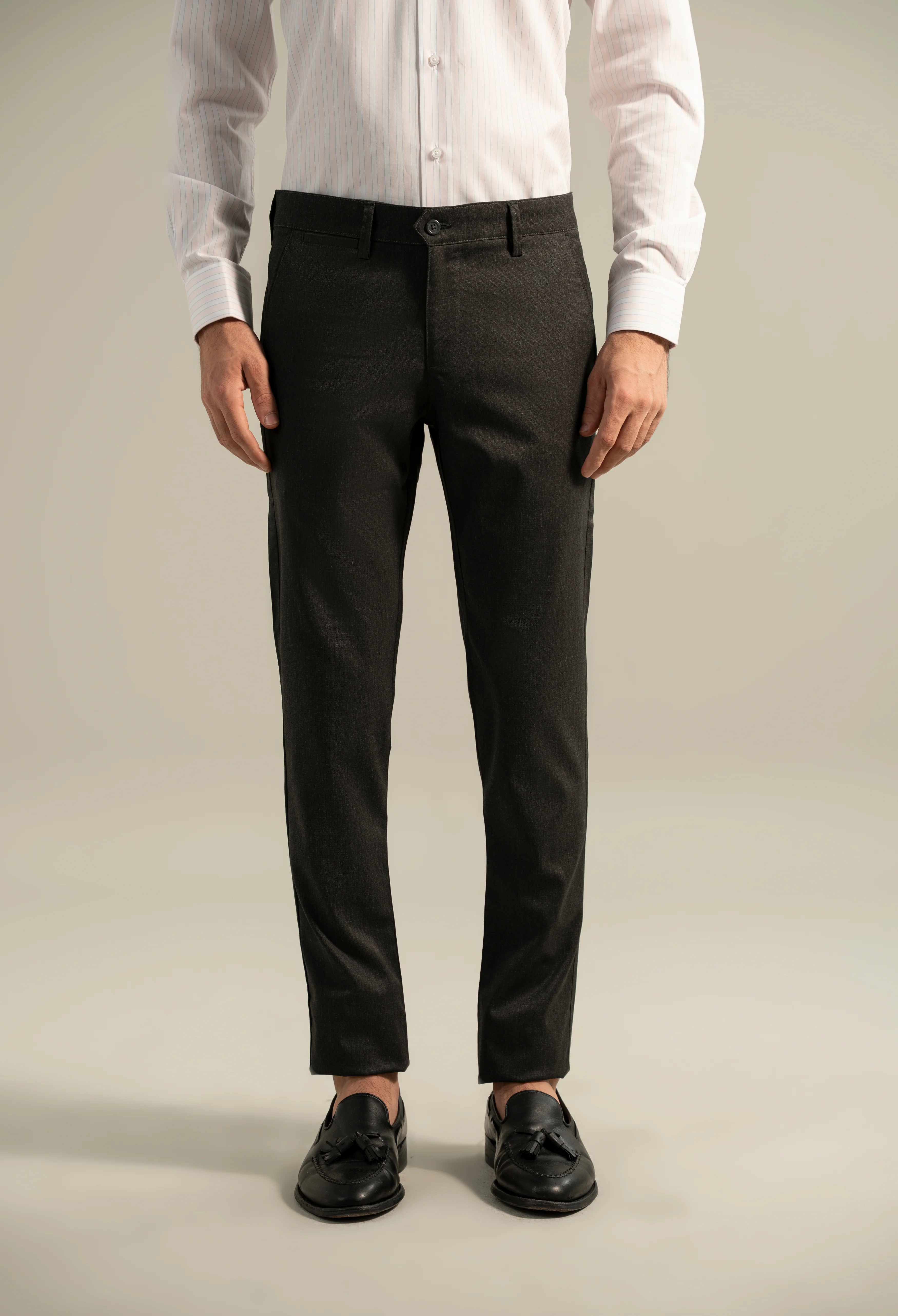 Charcoal Lycra Dress Pant - Image 4
