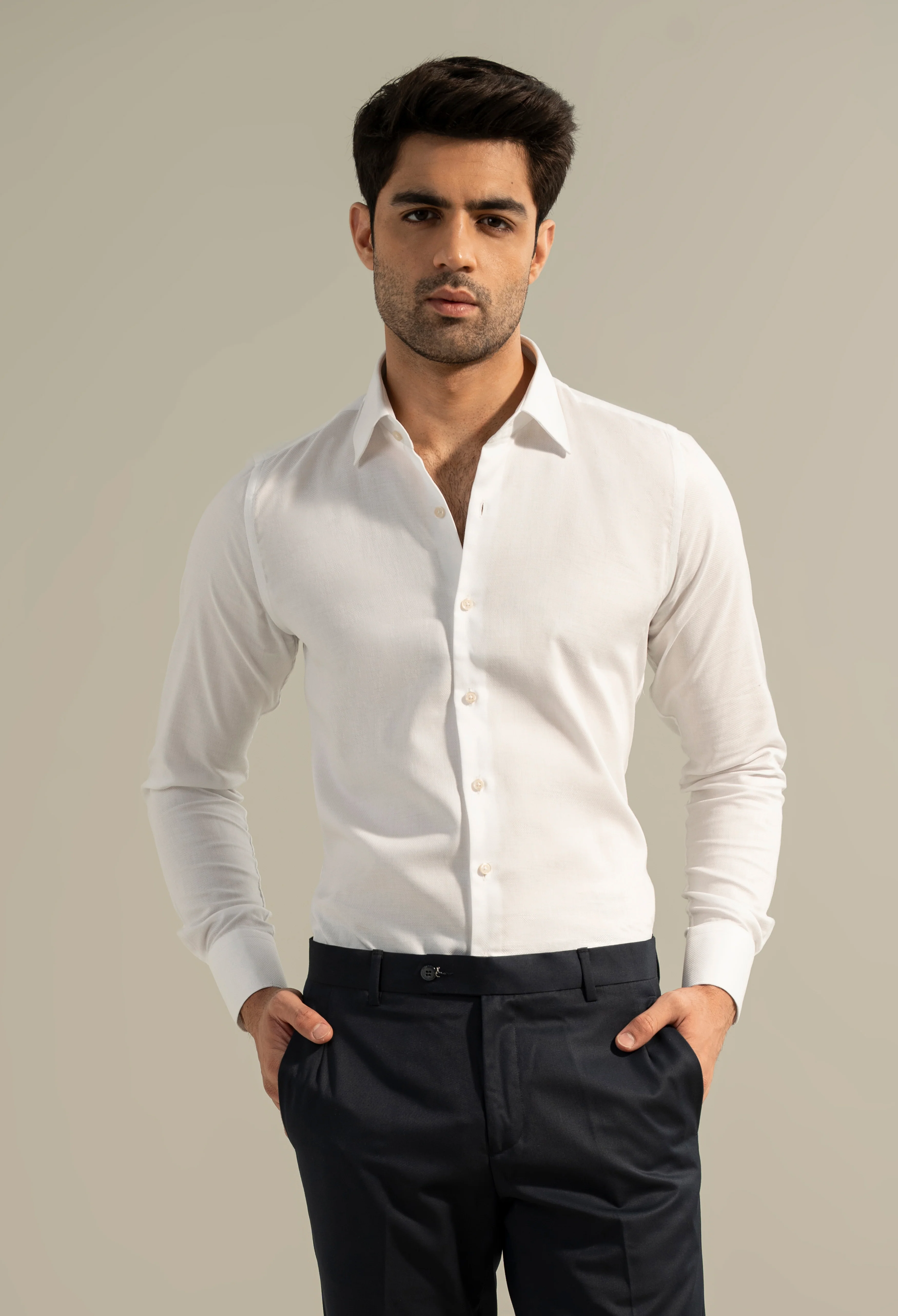 Chiffon White Twill Formal Shirt - Image 4