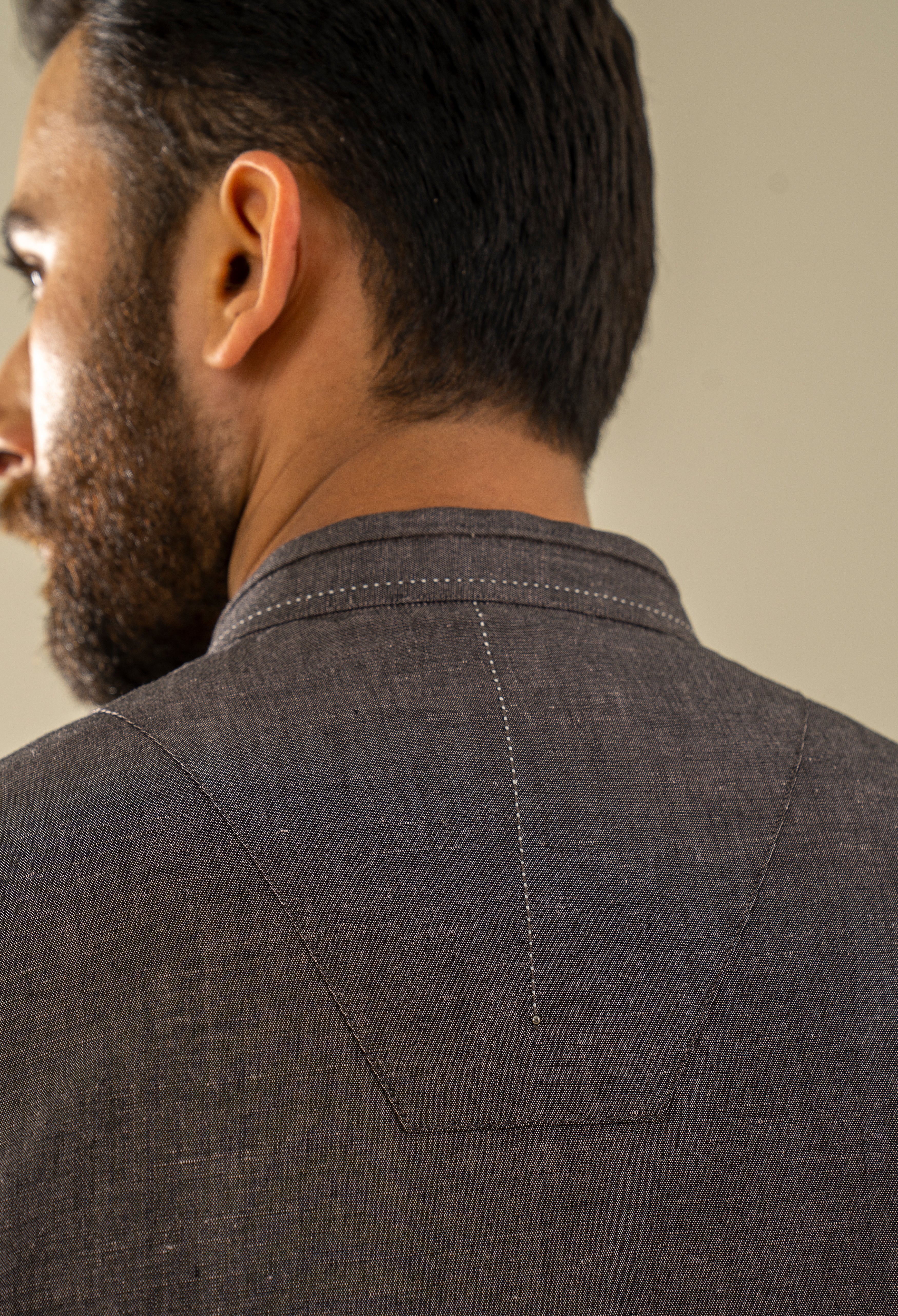 Choco Brown Detailing Kurta Pajama - Image 3