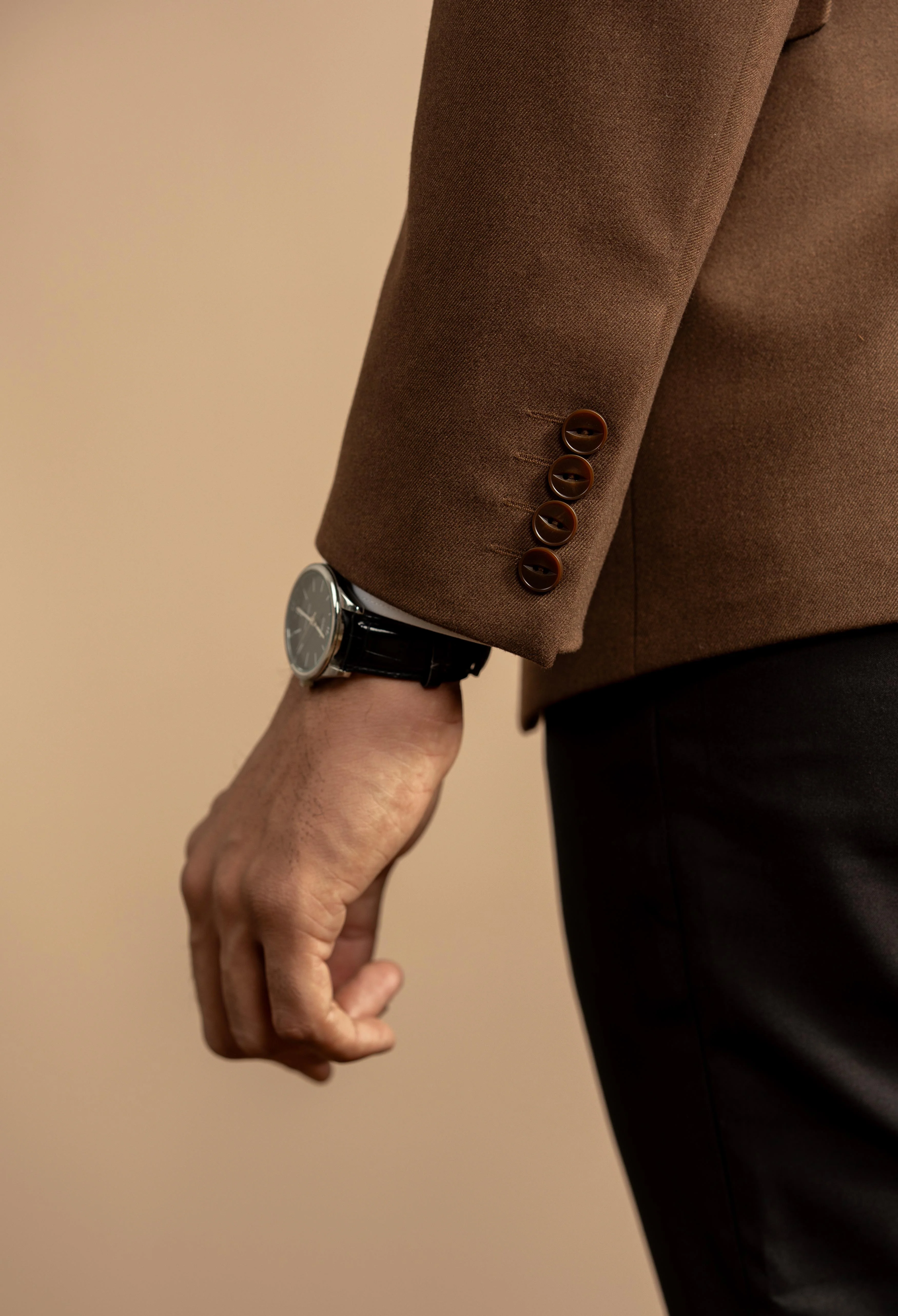 Chocolate Brown Tweed Blazer - Image 3