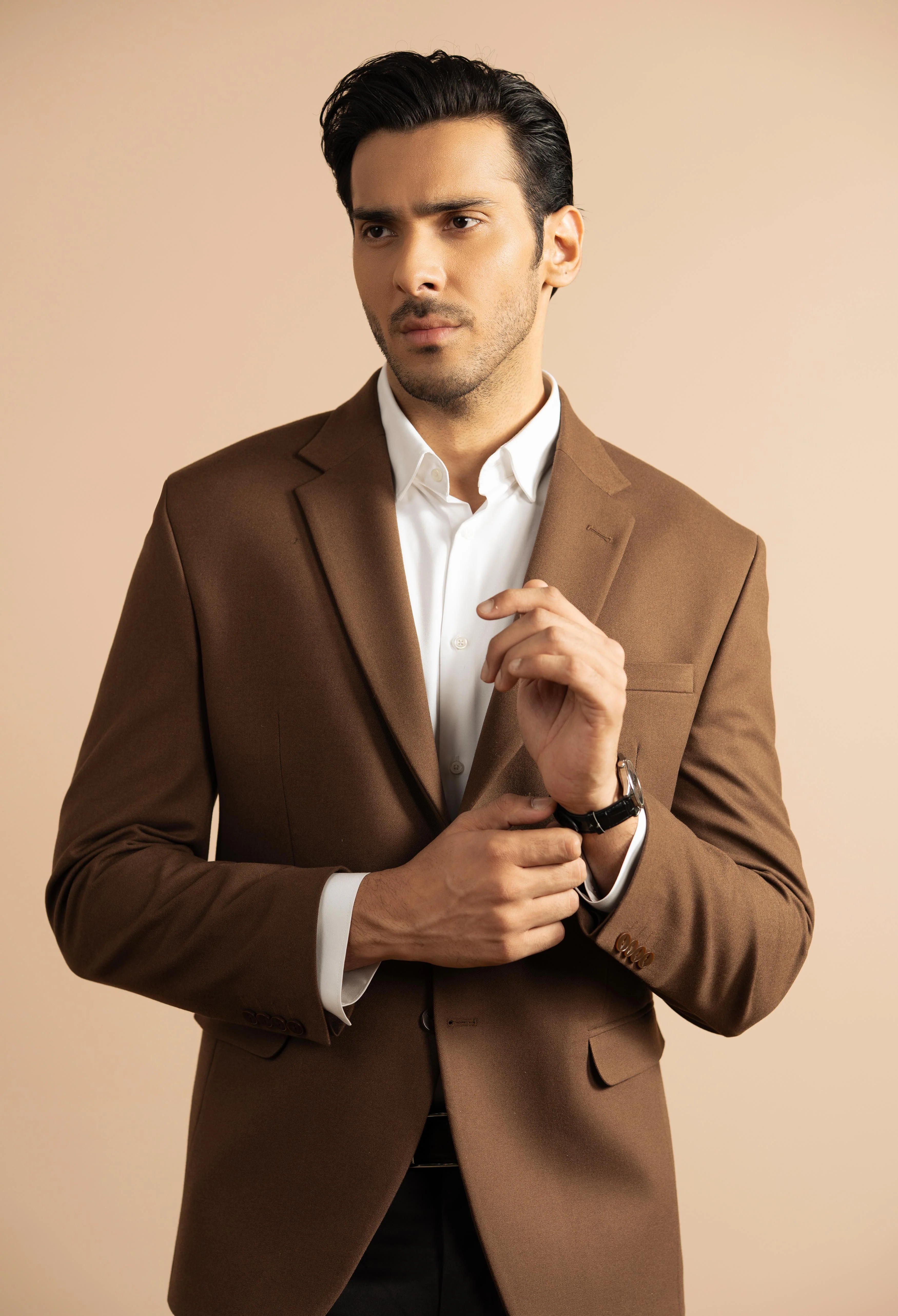 Chocolate Brown Tweed Blazer - Image 4