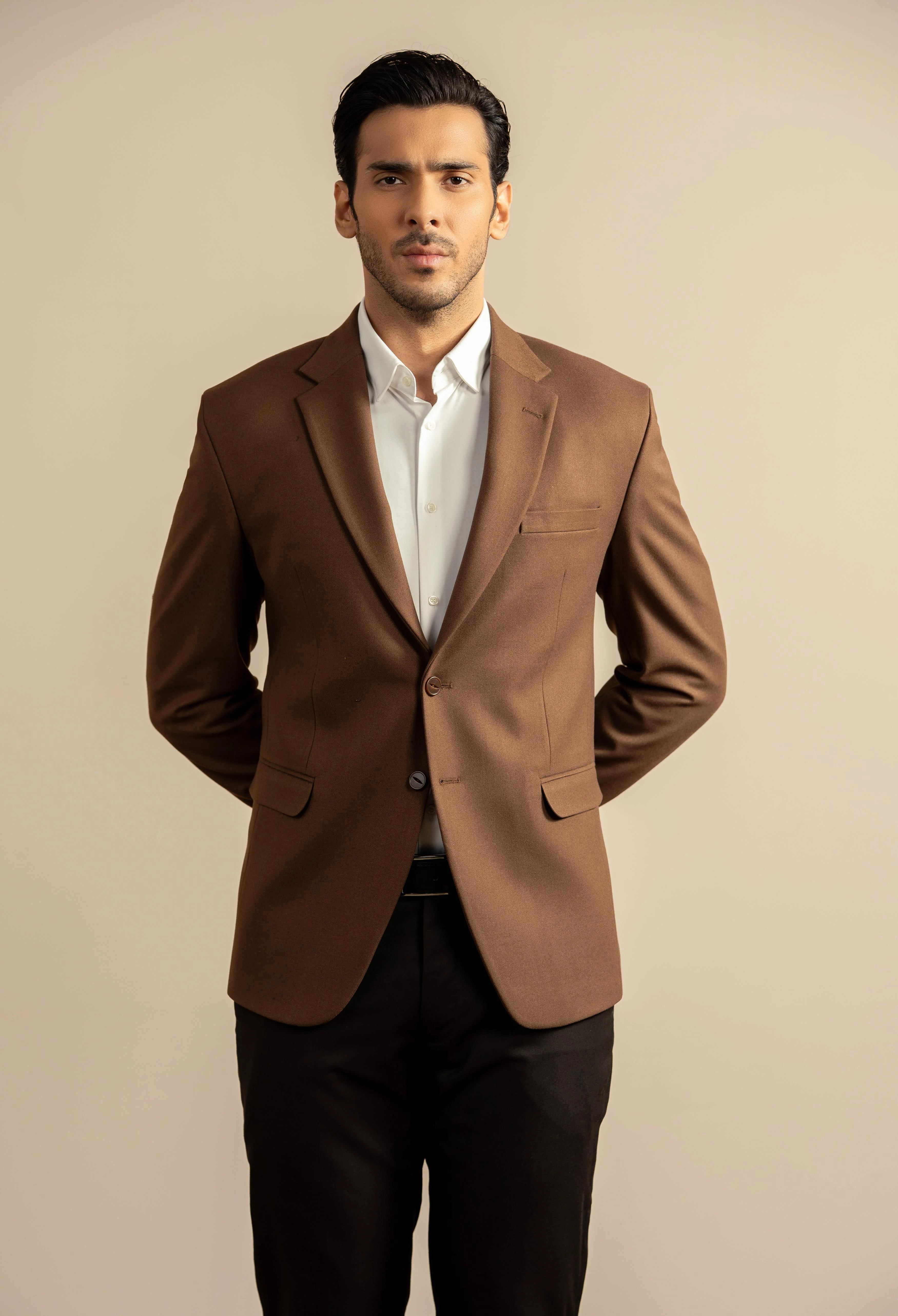 Chocolate Brown Tweed Blazer - Image 5