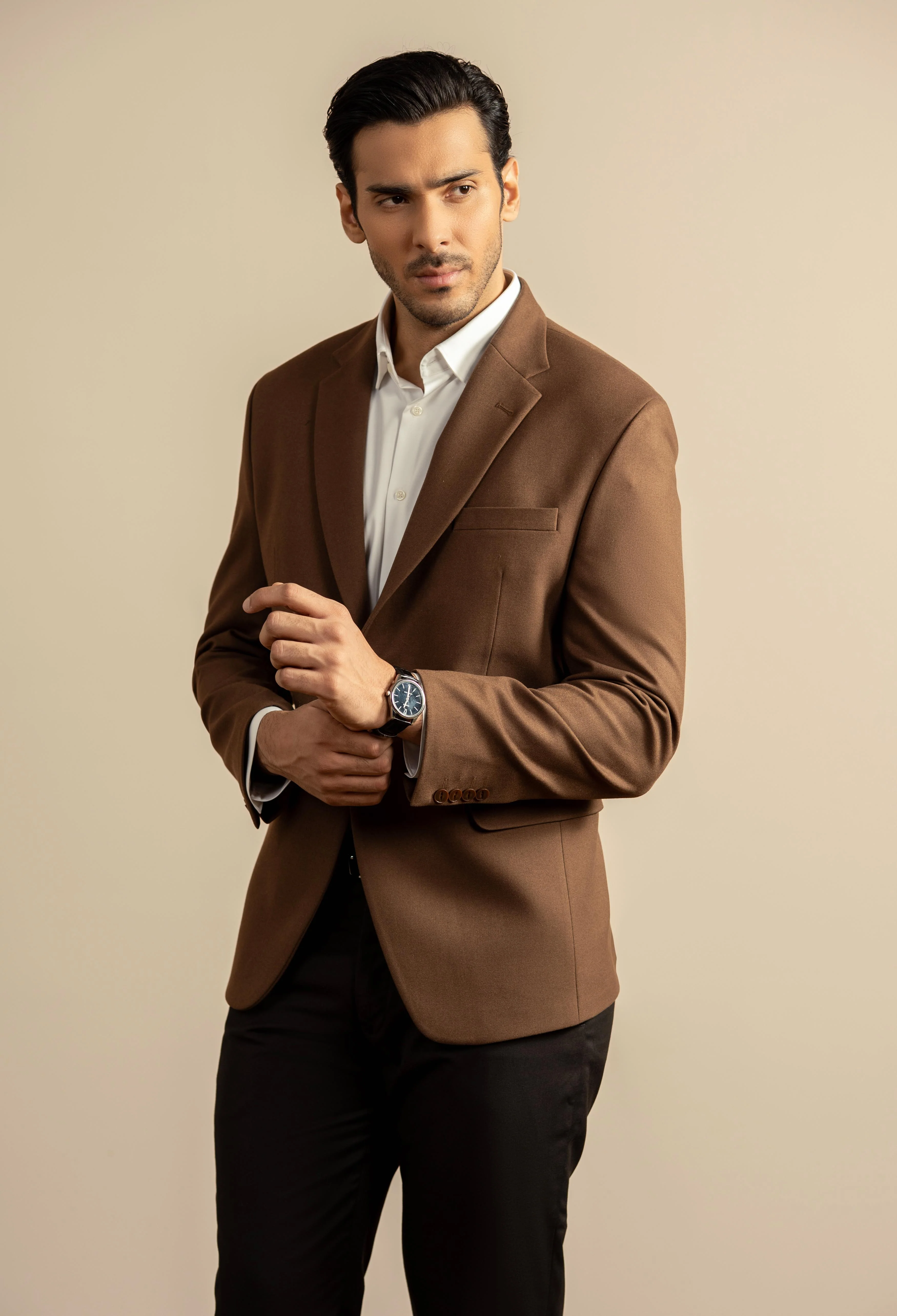 Chocolate Brown Tweed Blazer - Image 6