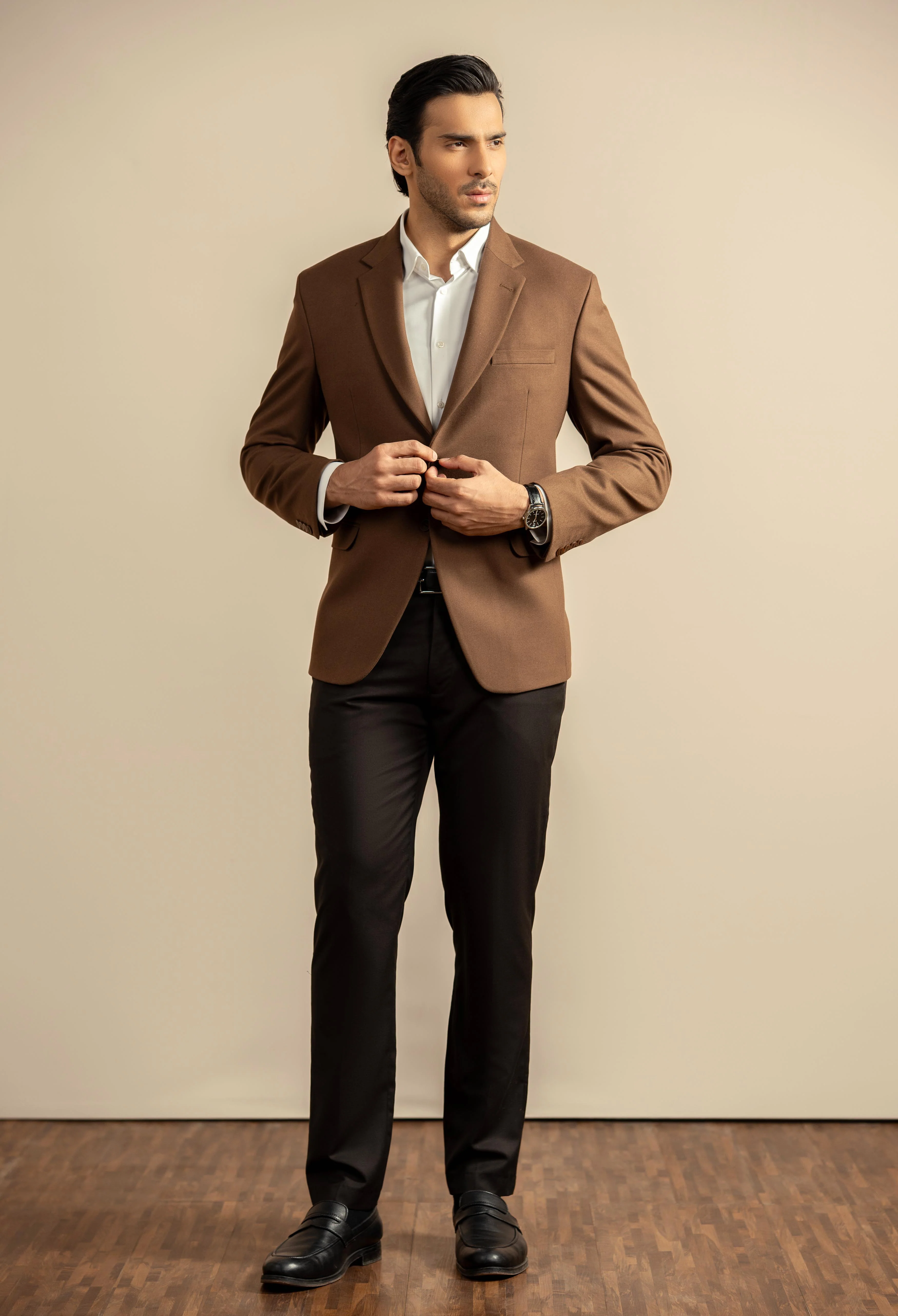 Chocolate Brown Tweed Blazer - Image 7