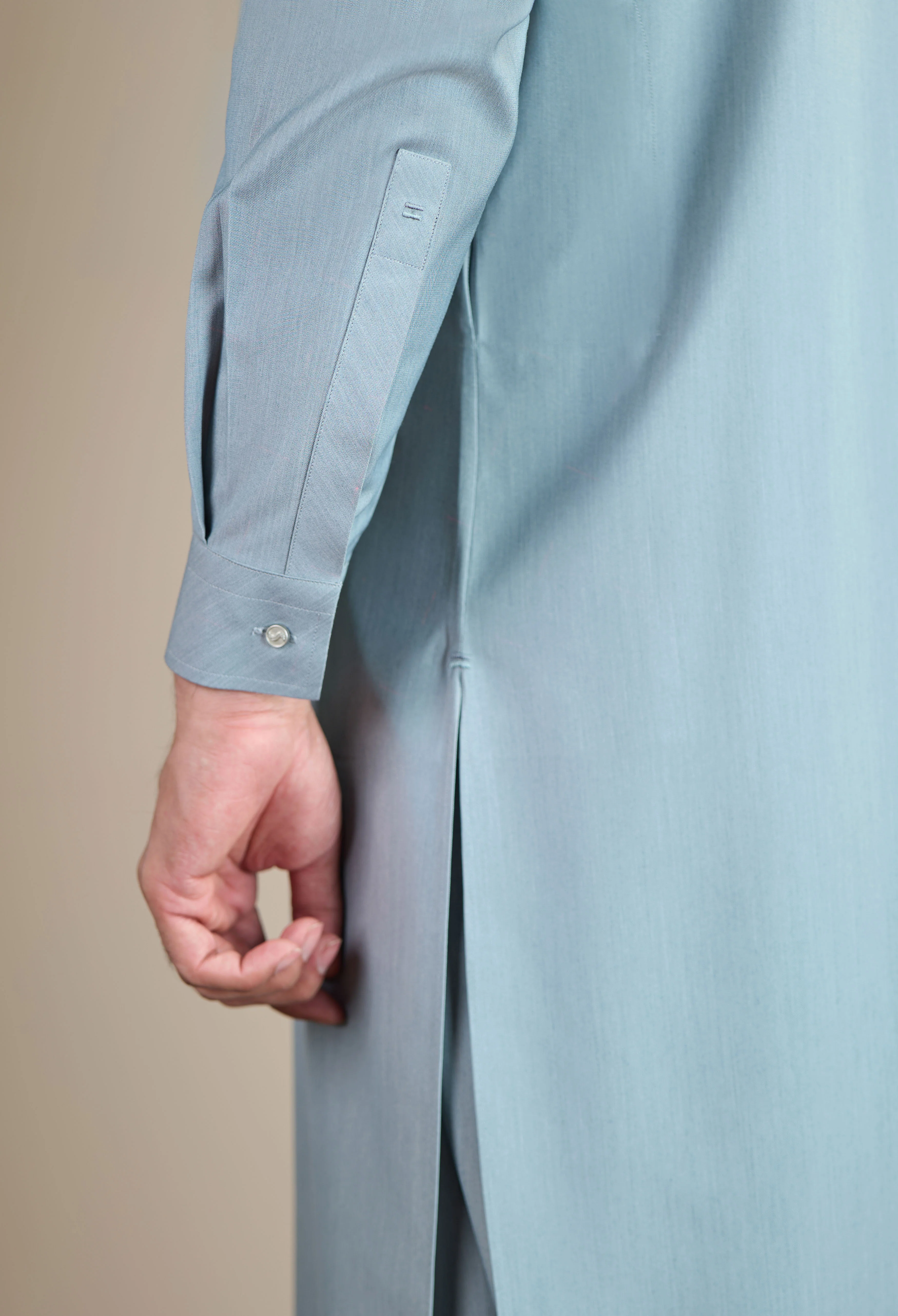 Cloud Grey Blended Kameez Shalwar - Image 3