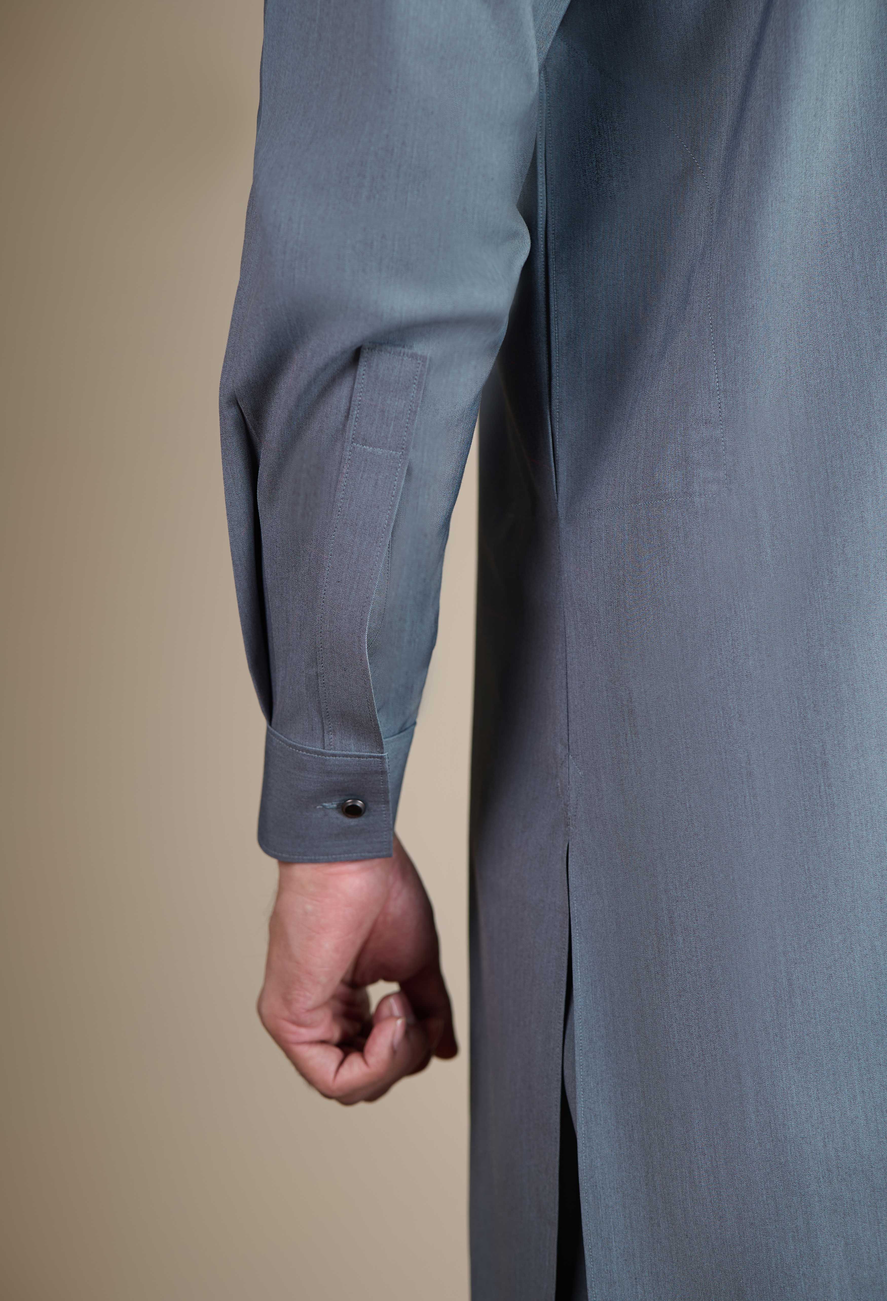 Charcoal Ash Grey Blended Kameez Shalwar - Image 4