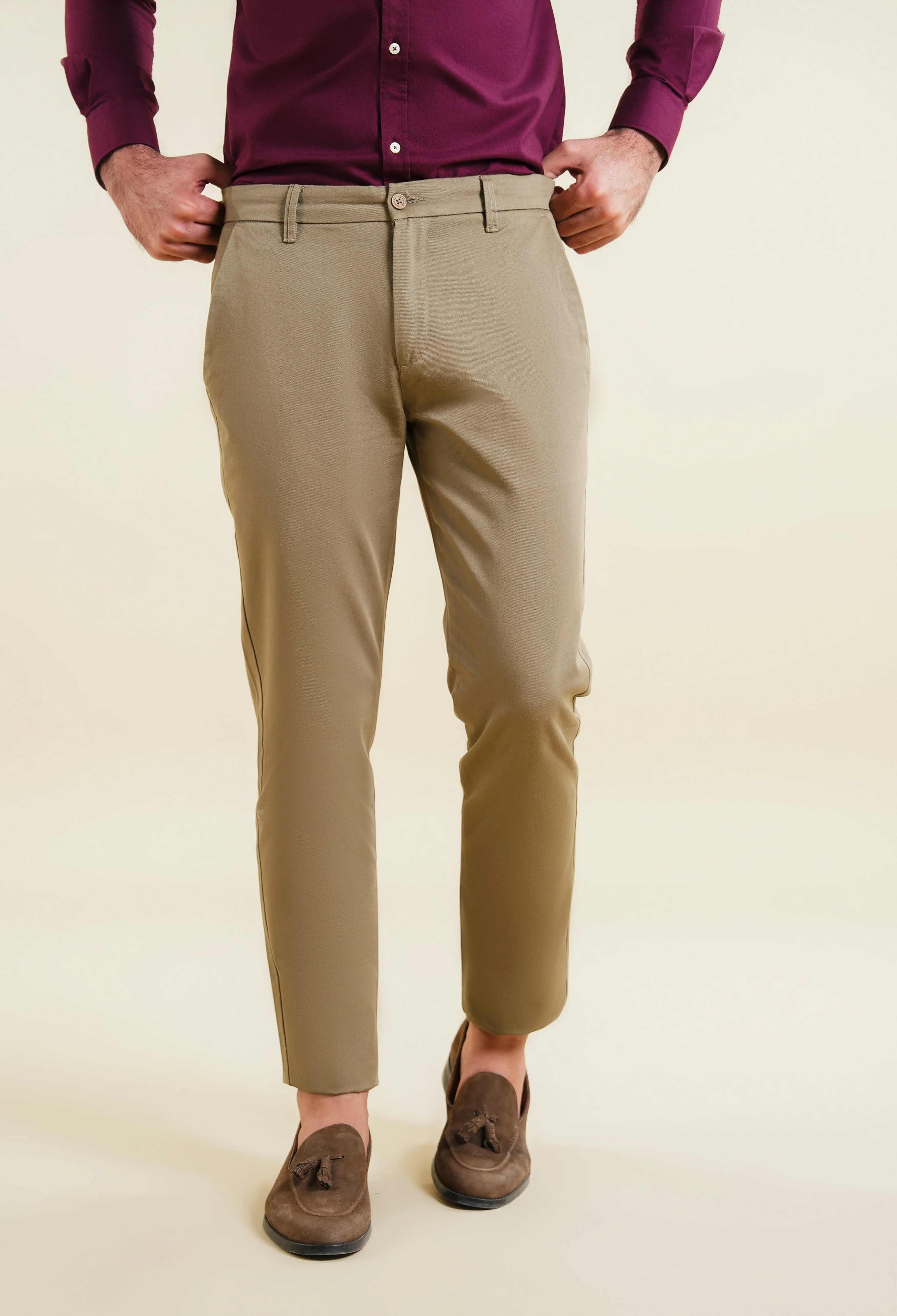 Coco Beige Cotton Trouser - Image 3
