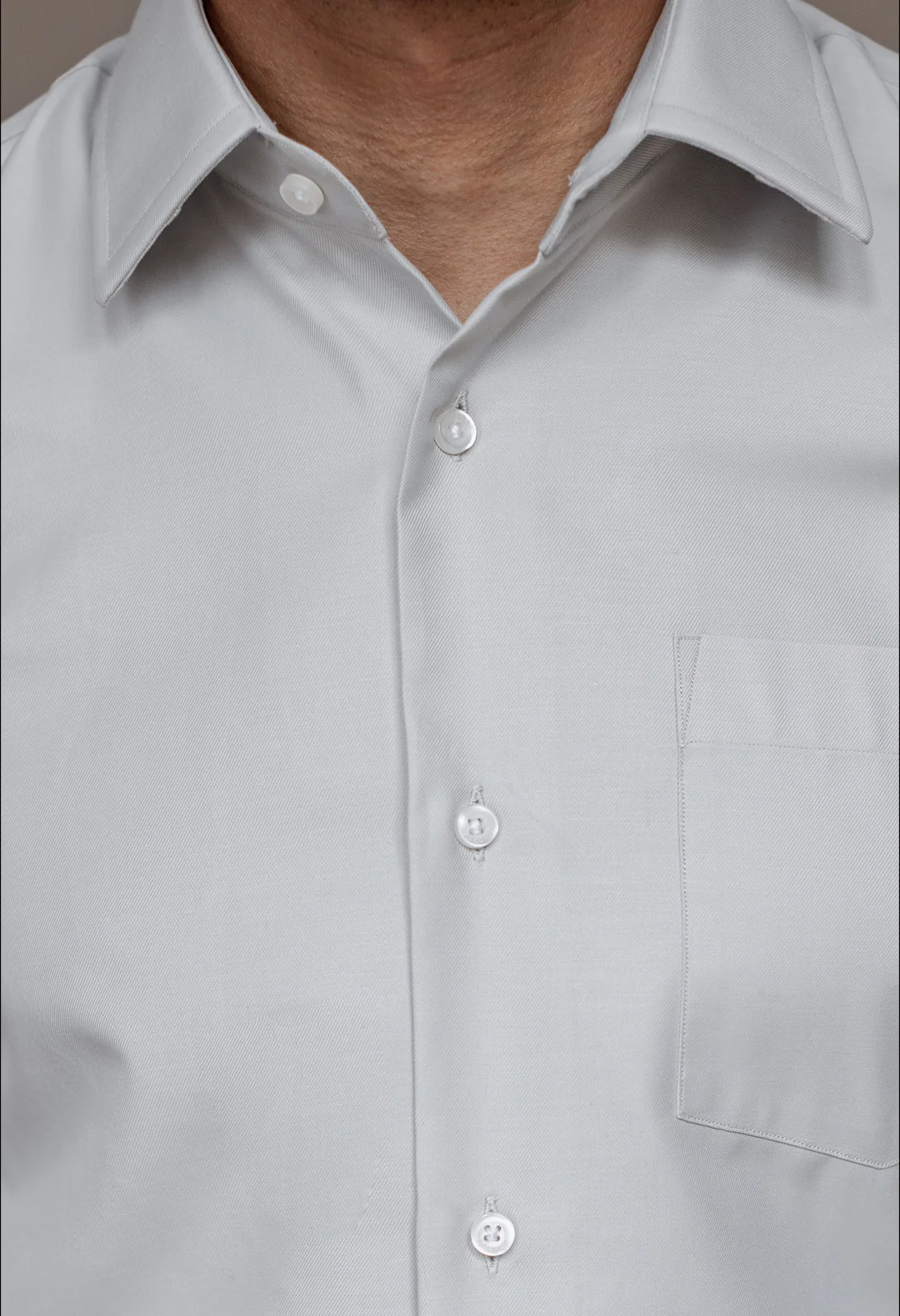Coin Grey Plain Formal Shirt - Image 4