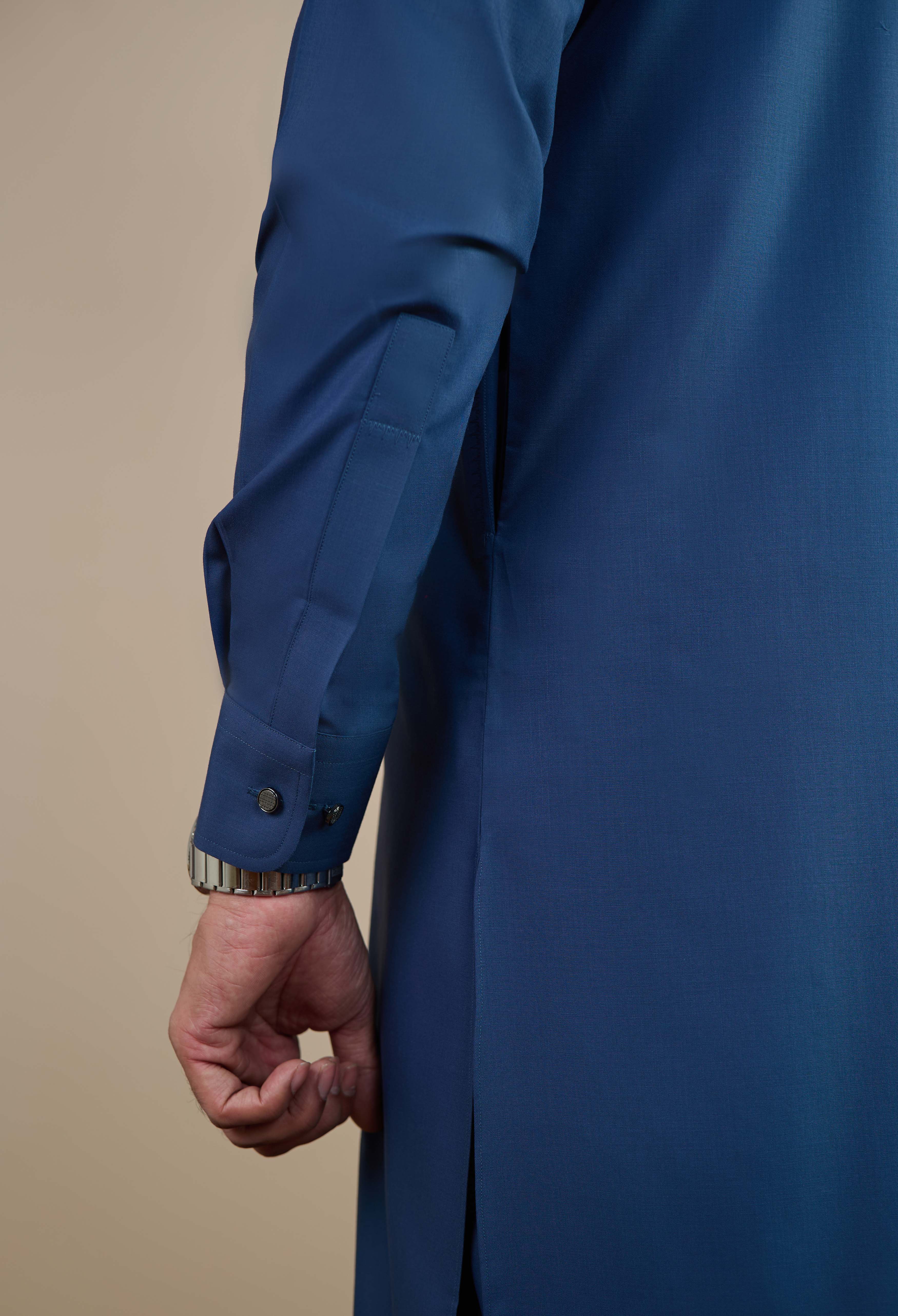 Cornflower Blue Blended Kameez Shalwar - Image 3